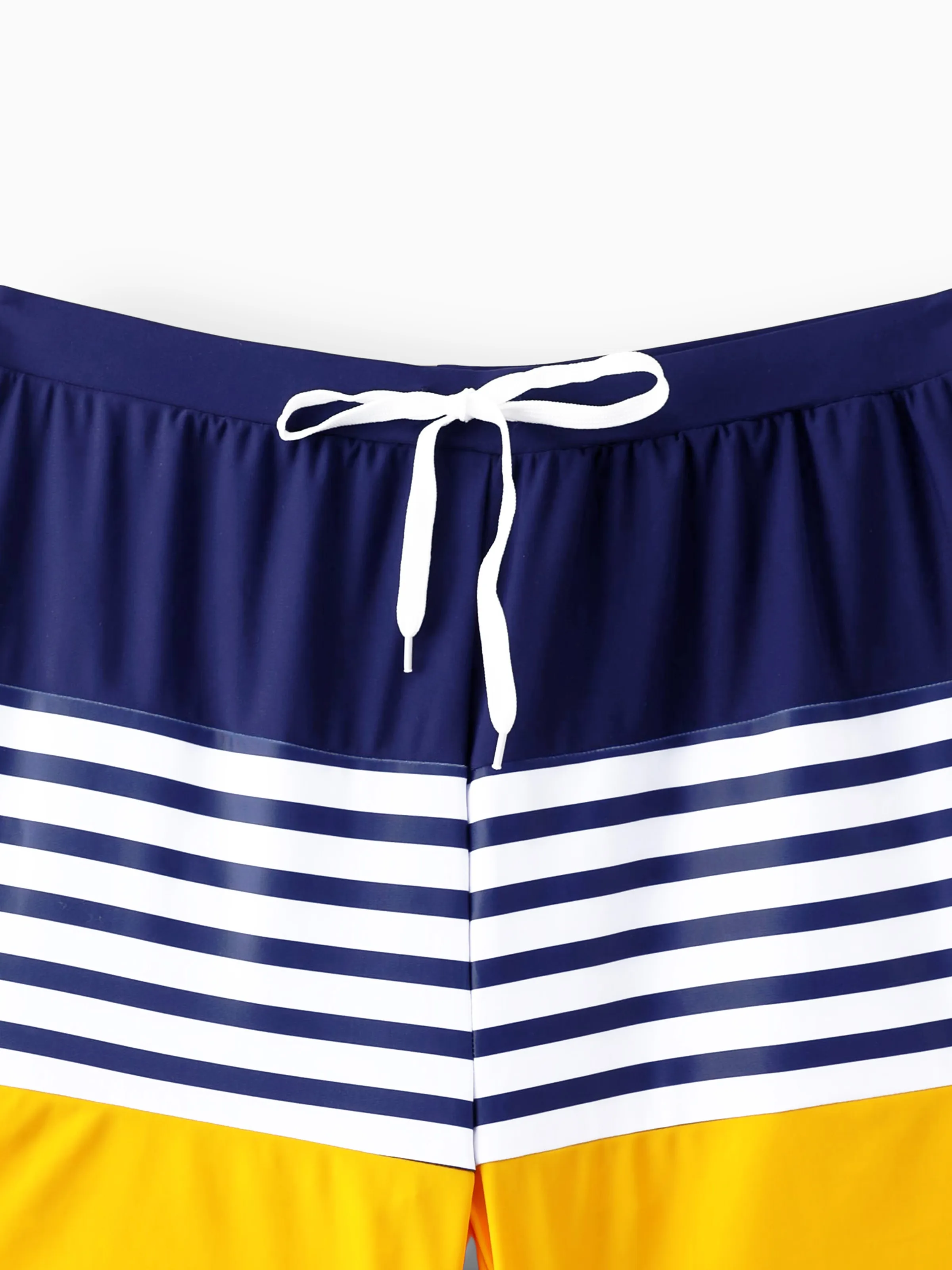 Daddy & Daughter Stripe & Colorblock Spliced One Piece Swimsuit or Swim Trunks Shorts ColorBlock - Image 5