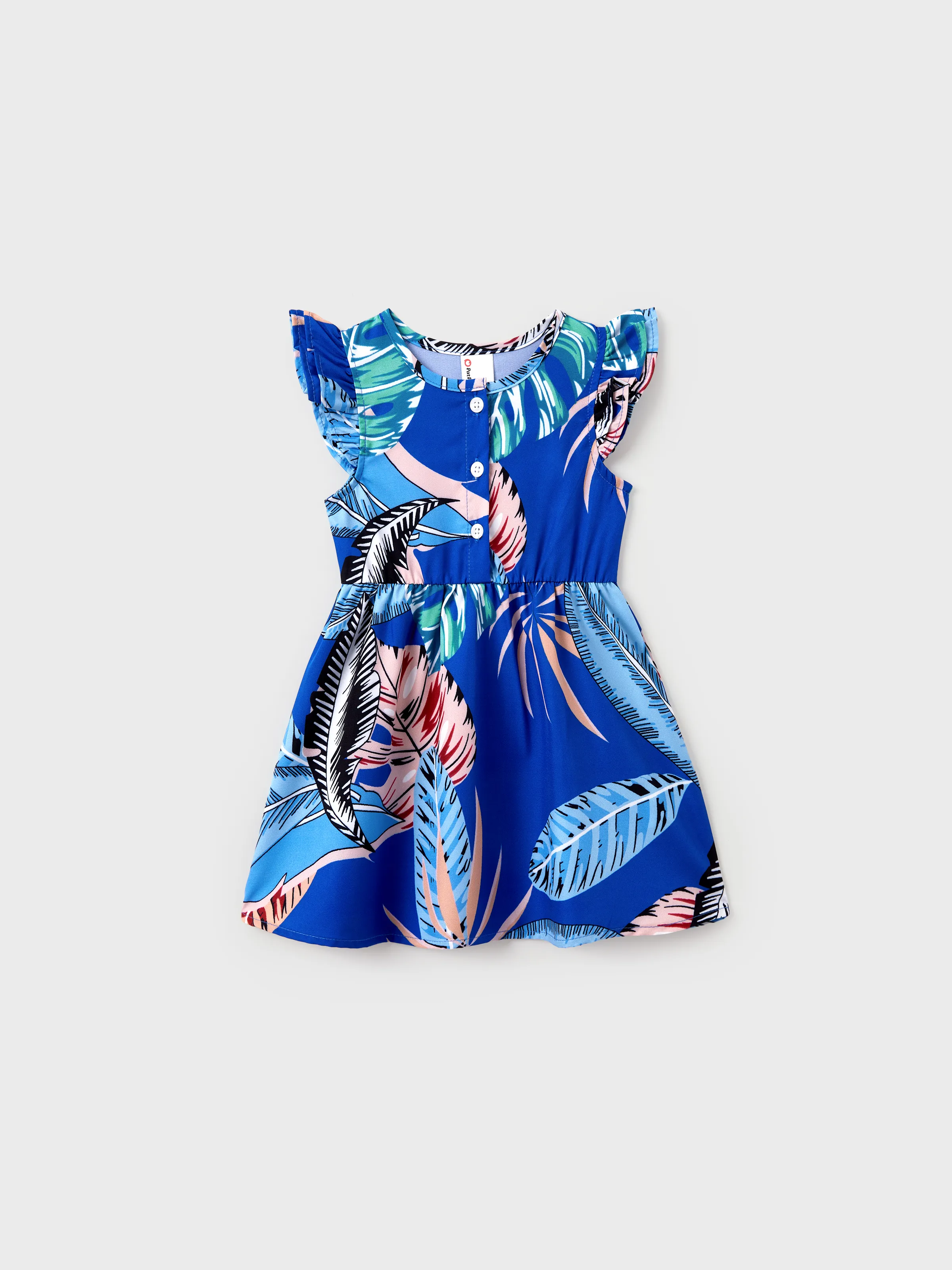 Daddy & Daughter Tropical Dress & T-shirt Set – Blue Floral Print for Dad, Mom, Girls & Baby, Perfect for Summer Vacations and Family Photos Blue - Image 18