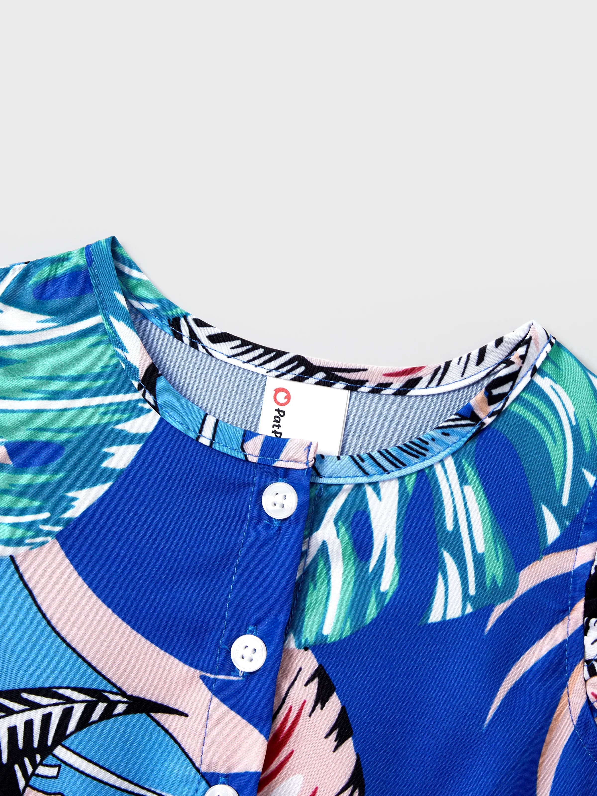 Daddy & Daughter Tropical Dress & T-shirt Set – Blue Floral Print for Dad, Mom, Girls & Baby, Perfect for Summer Vacations and Family Photos Blue - Image 19