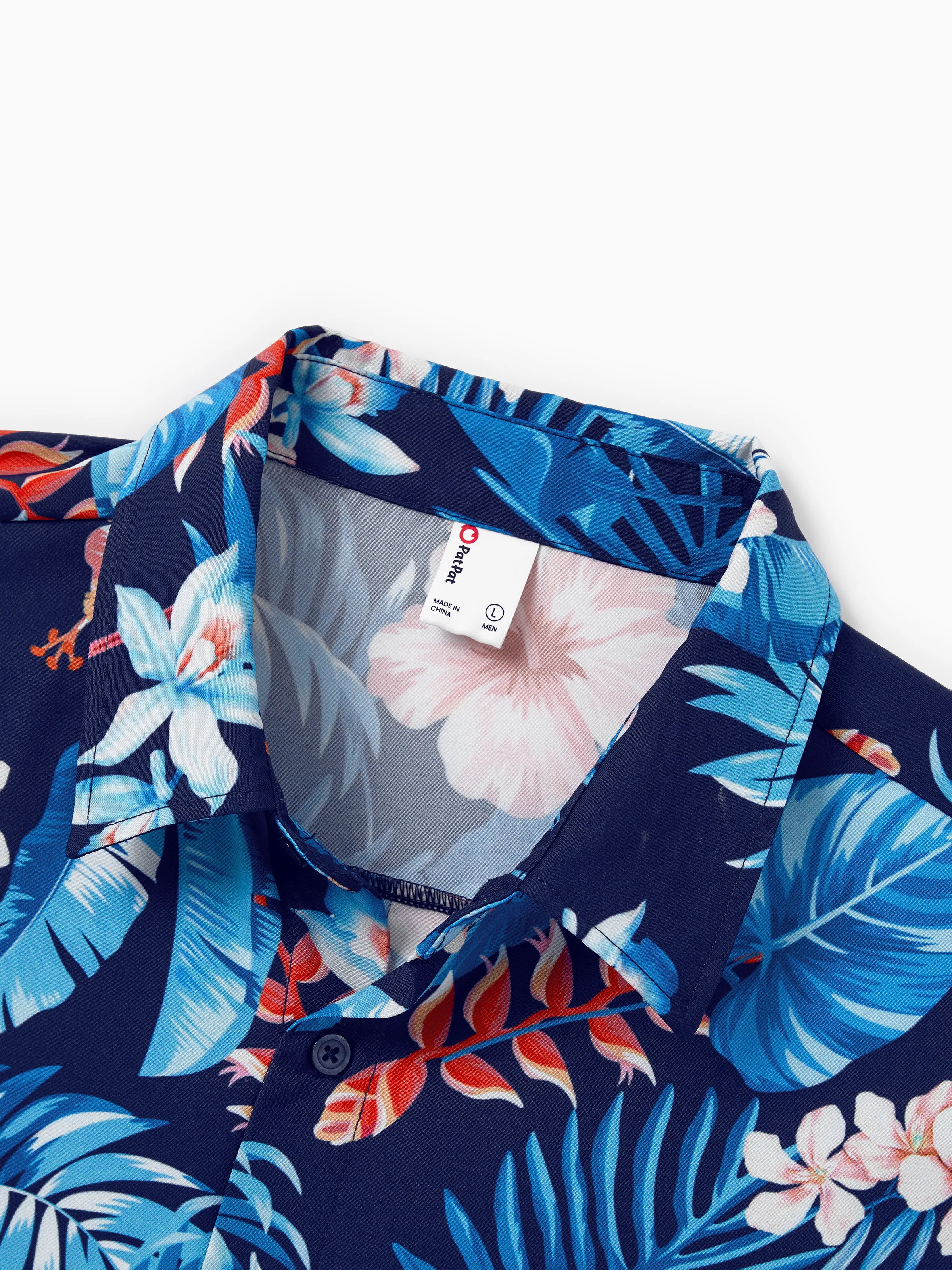 Daddy & Daughter Vacation Set Tropical Floral Print Shirt or Halter Dresses for Dad, Mom, Kids & Baby, Perfect for Summer Holidays & Family Photos Deep Blue - Image 6