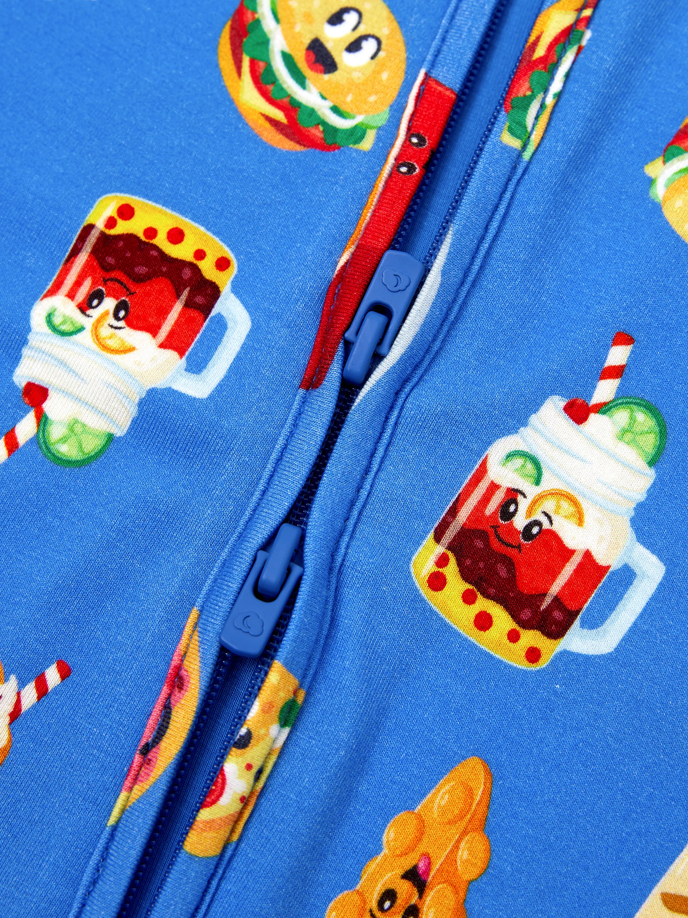 Daddy & Son Bamboo Pajamas Buttery Soft Bamboo PJs for Men Women Kids Toddler, Cute Burger & Fries Print Short Sleeve Sleepwear (Snug-Fitting for Children) Royal Blue - Image 21
