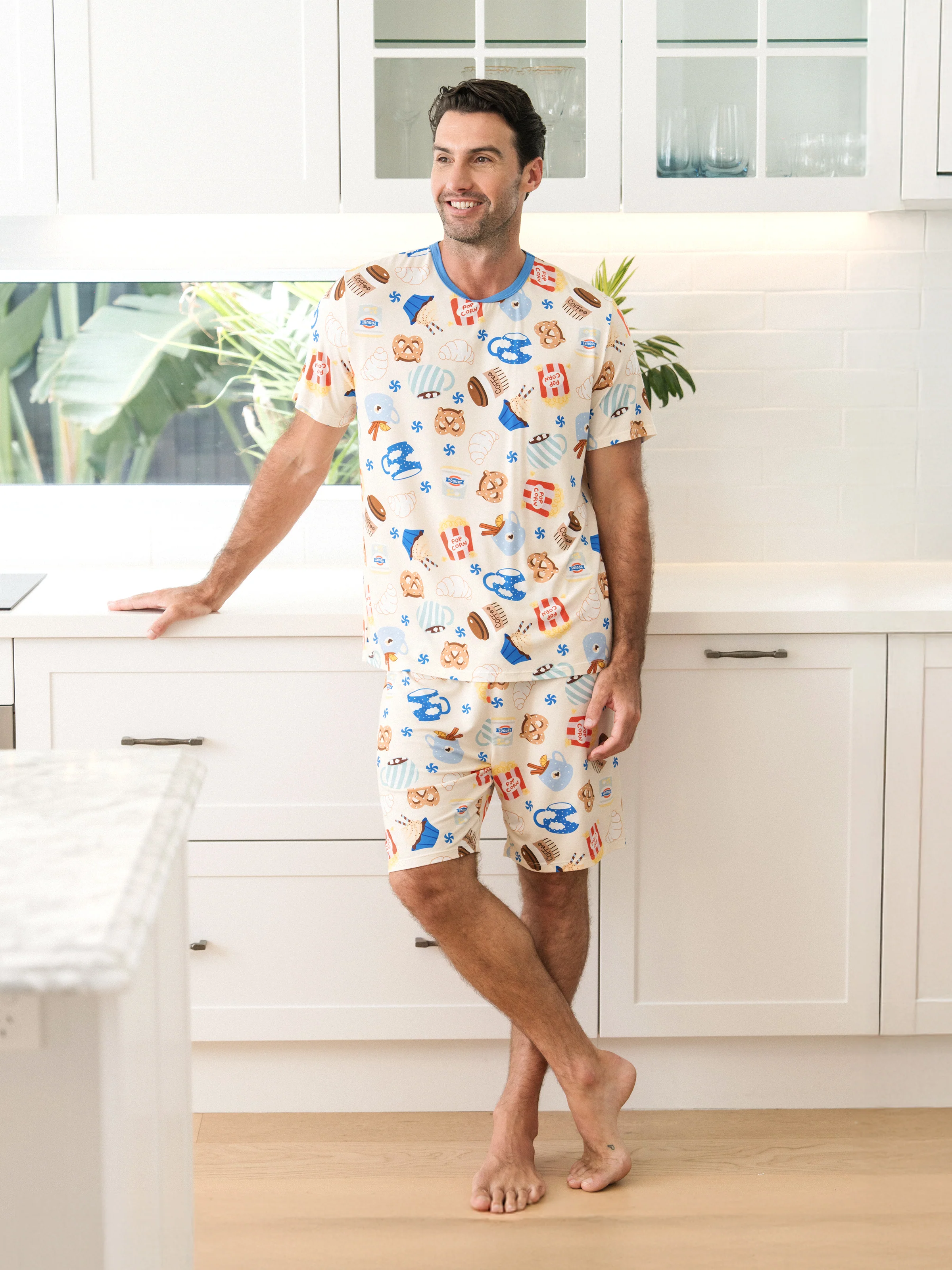 Daddy & Son Bamboo Pajamas Buttery Soft Bamboo Viscose PJs for Men Women Kids Toddler Baby, Cozy Dessert Print Short-sleeve Sleepwear Blue - Image 4