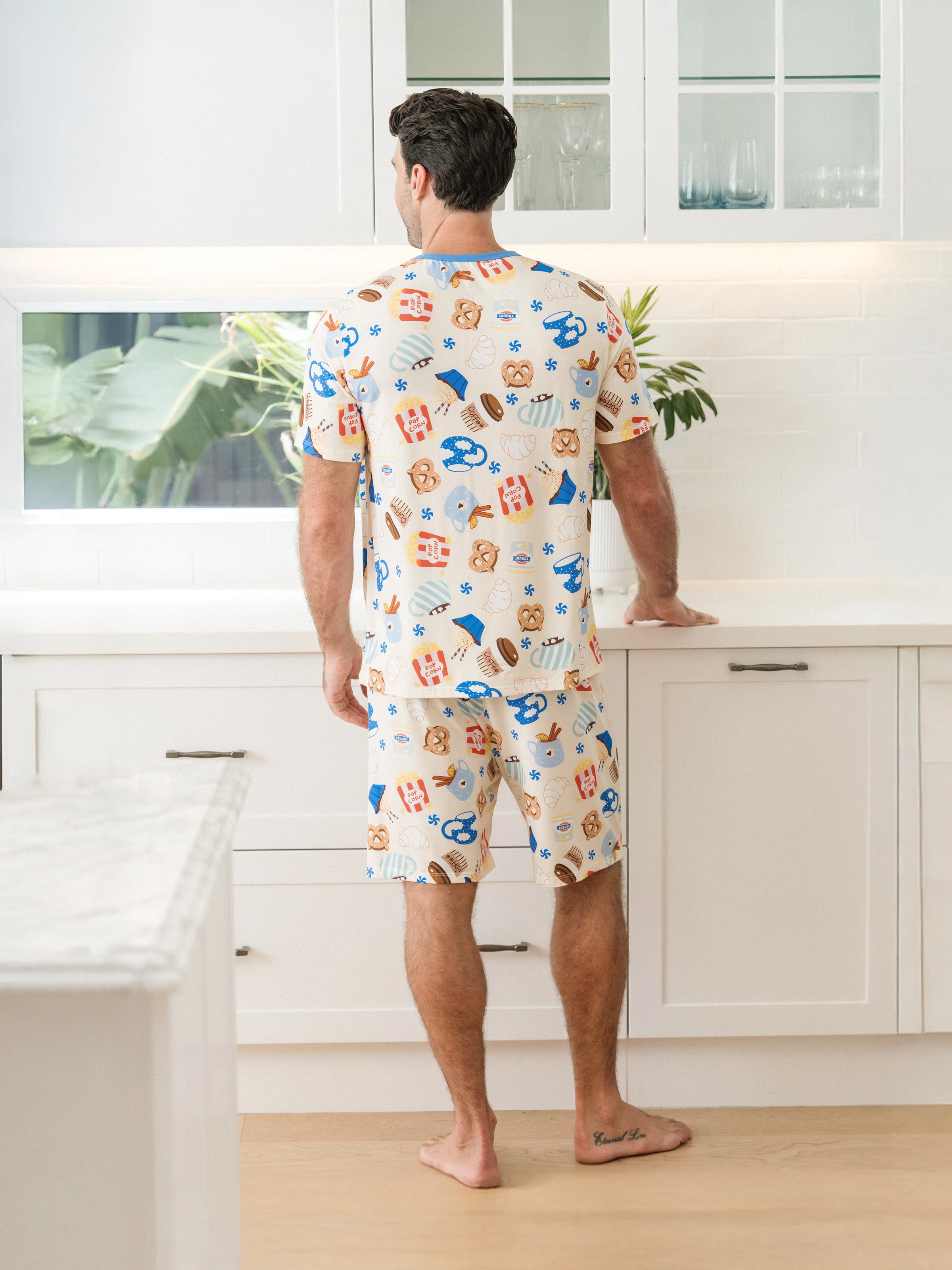 Daddy & Son Bamboo Pajamas Buttery Soft Bamboo Viscose PJs for Men Women Kids Toddler Baby, Cozy Dessert Print Short-sleeve Sleepwear Blue - Image 5
