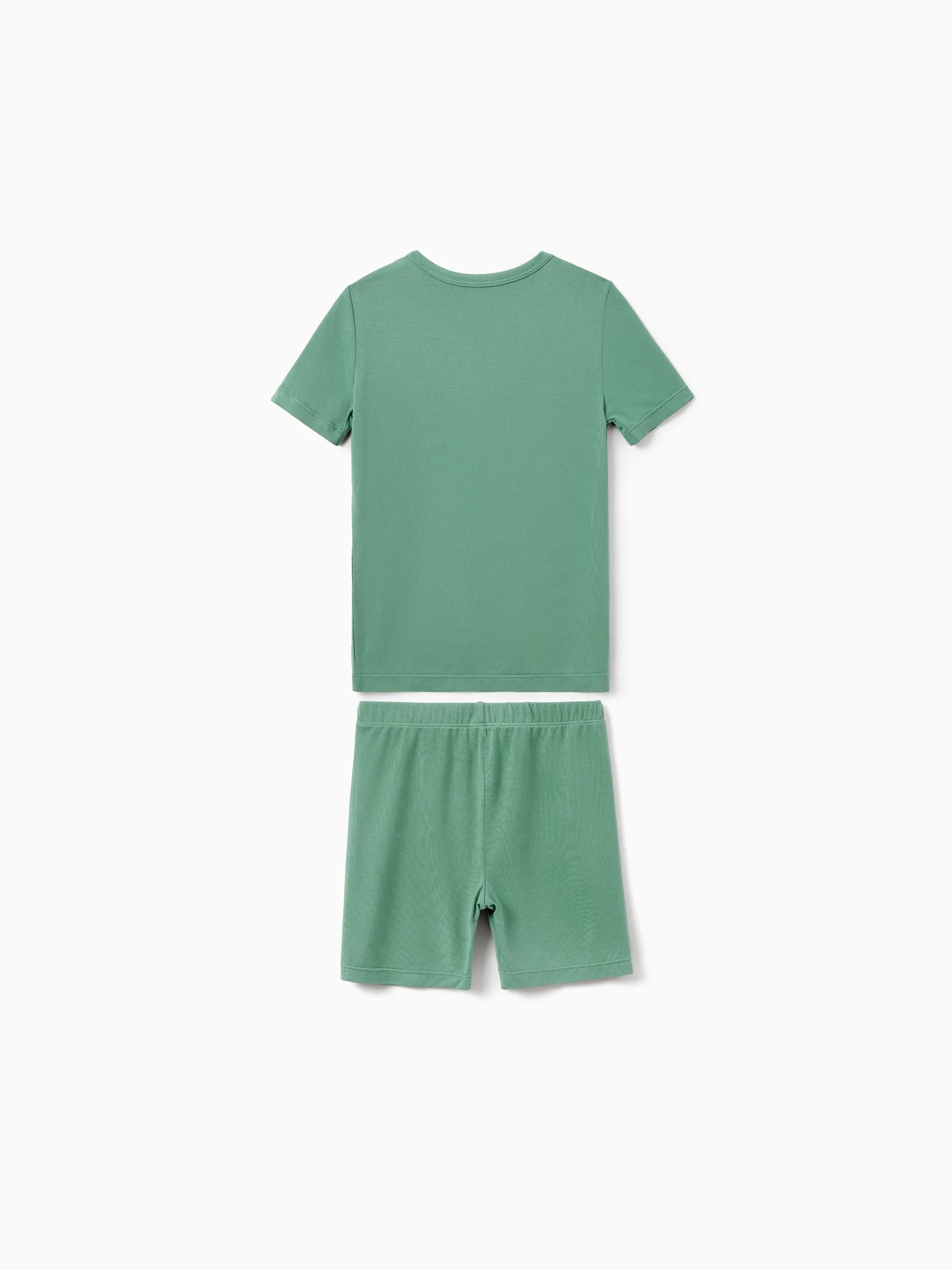 Daddy & Son Bamboo Pajamas Buttery Soft Bamboo Viscose PJs for Men Women Kids Toddler Baby, Solid Color Short Sleeve Shirt & Shorts Sleepwear Green - Image 10
