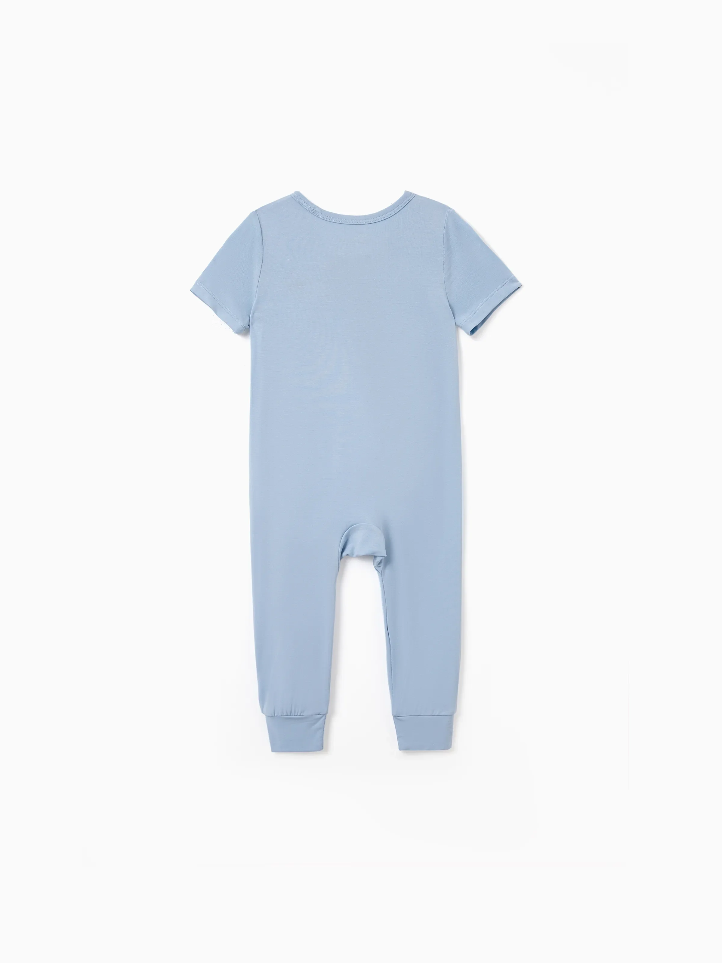 Daddy & Son Bamboo Pajamas Soft Bamboo Viscose PJs for Men Women Kids Toddler Baby, Classic Blue Short-sleeve Sleepwear with Button-Down Shirt and Pants Blue grey - Image 14