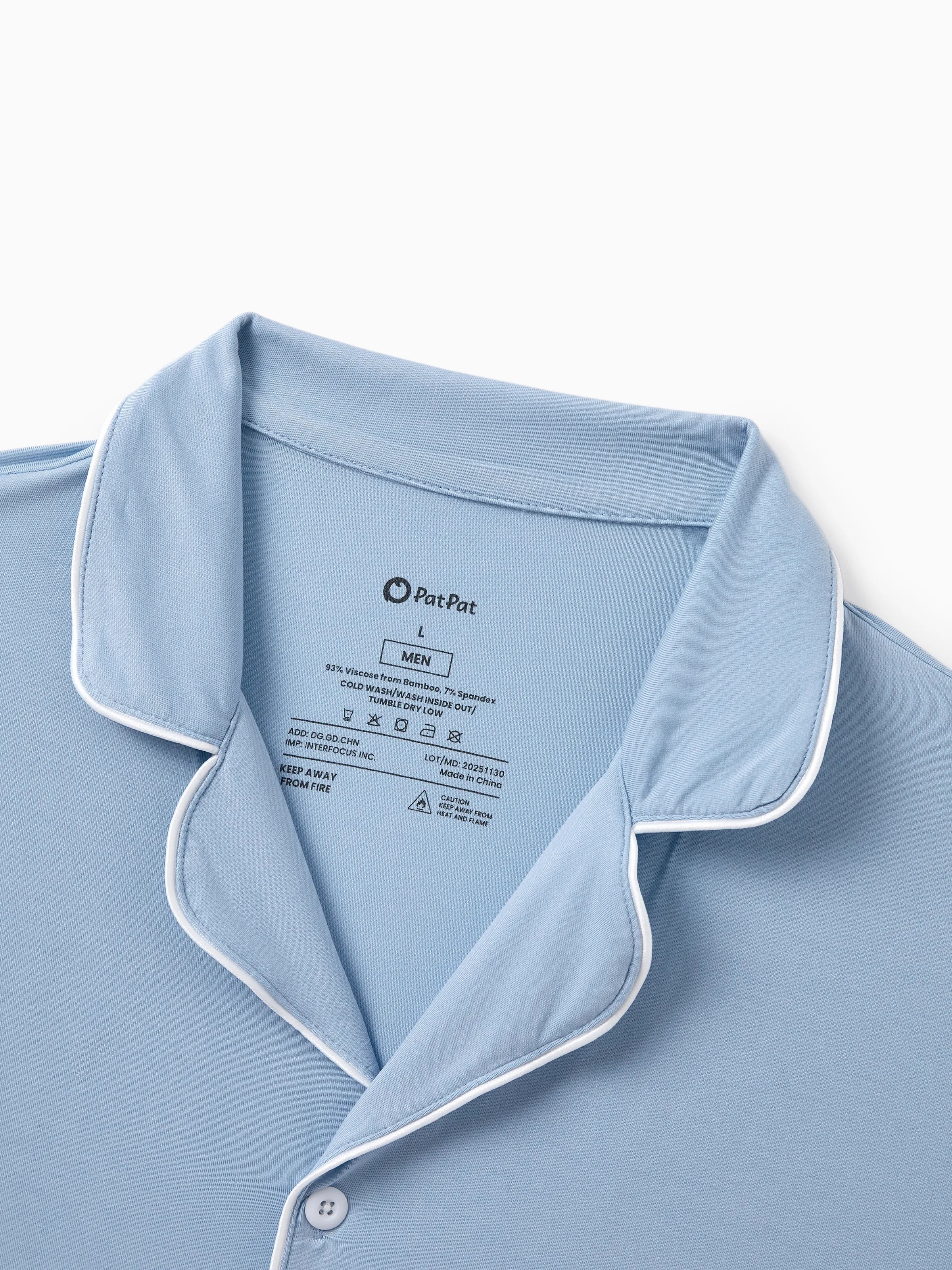 Daddy & Son Bamboo Pajamas Soft Bamboo Viscose PJs for Men Women Kids Toddler Baby, Classic Blue Short-sleeve Sleepwear with Button-Down Shirt and Pants Blue grey - Image 5