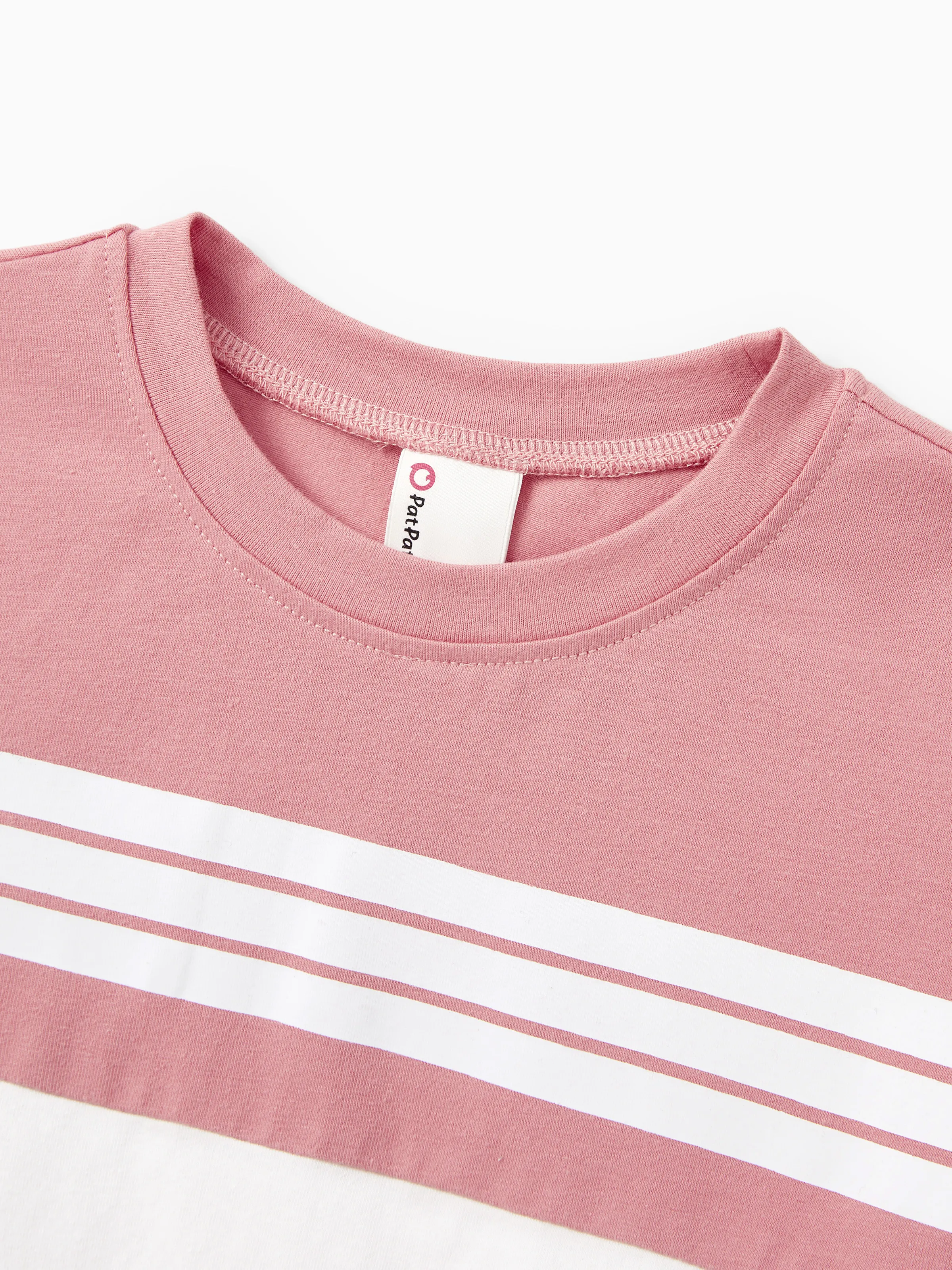 Daddy & Son Blue Cotton Colorblock Tee Shirt Set Pink - Image 10