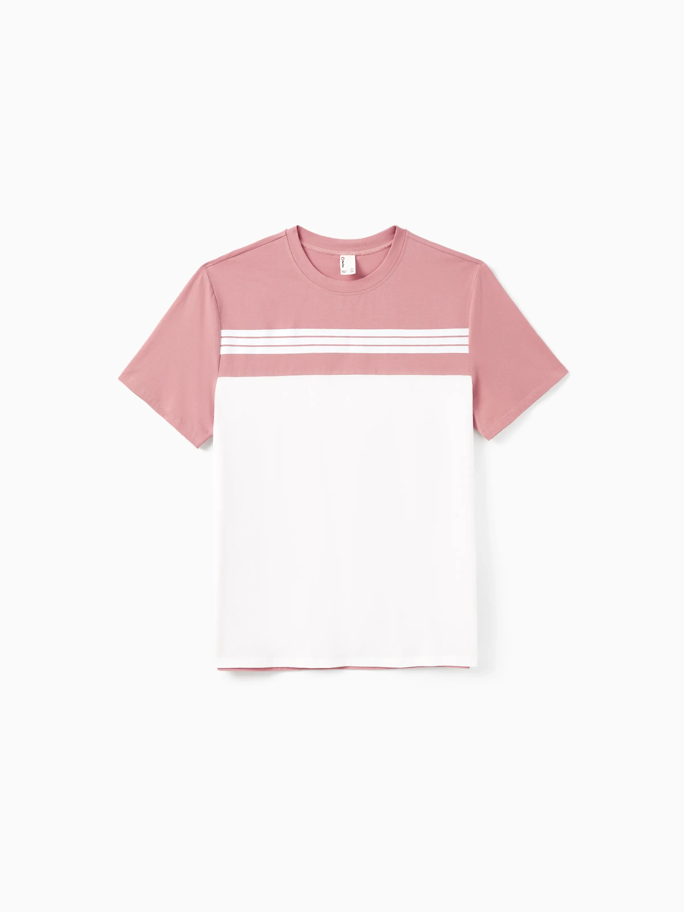 Daddy & Son Blue Cotton Colorblock Tee Shirt Set Pink - Image 3
