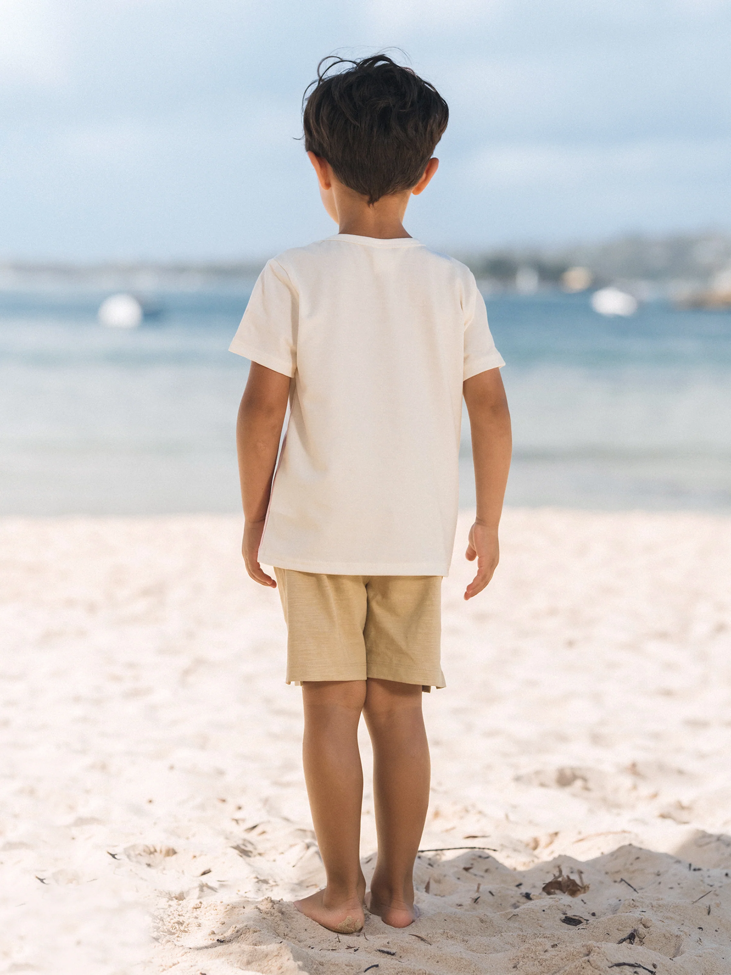 Family Matching Casual Outfit Floral Print T-shirt or Halter Dress Summer Set for Vacation  Apricot - Image 22