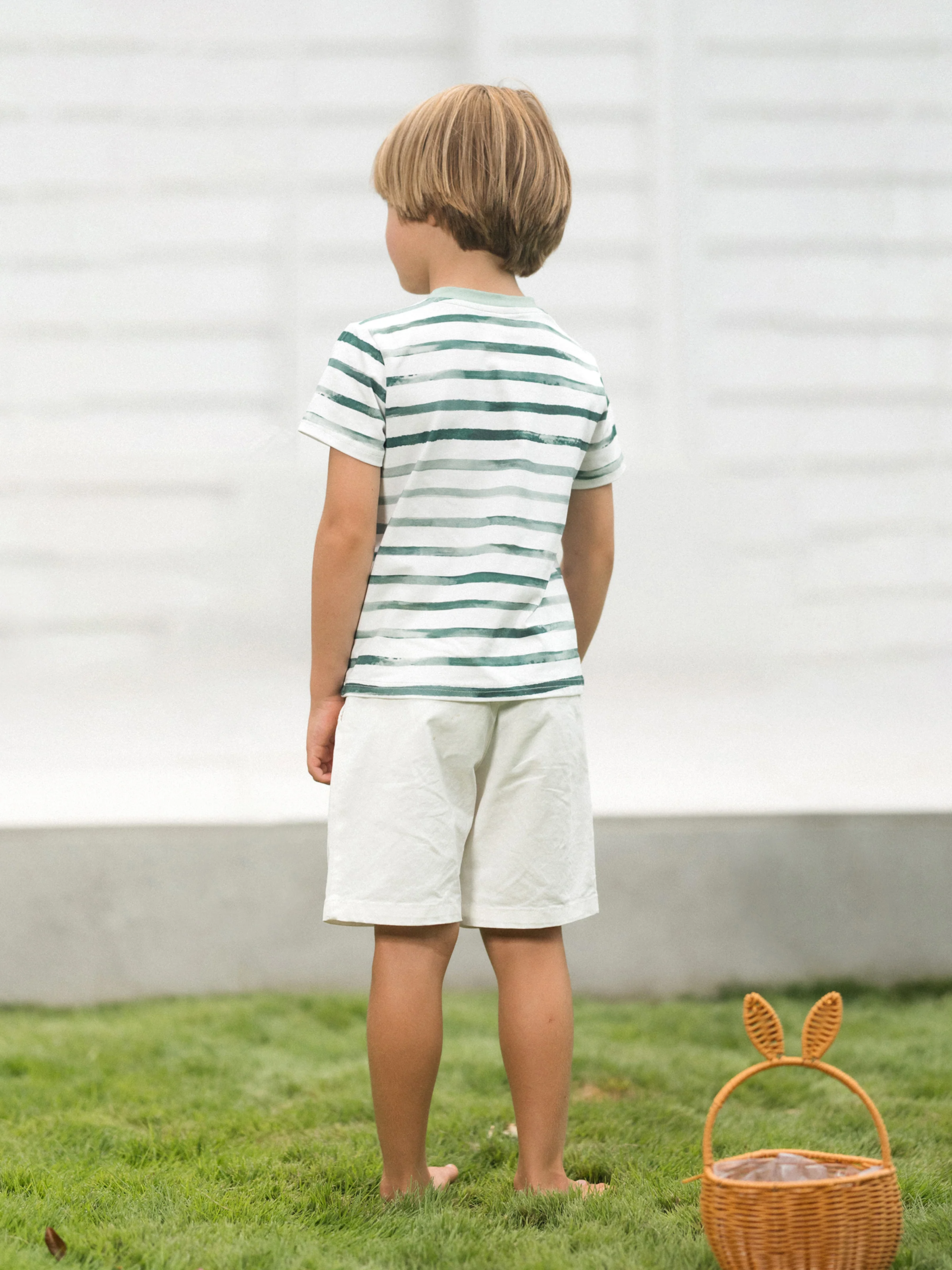Mommy & me Cotton Outfits Set Green Striped T-Shirt and Dress Set for Dad, Mom, Kids & Baby, Perfect for Summer Family Outings & Photos Green - Image 19