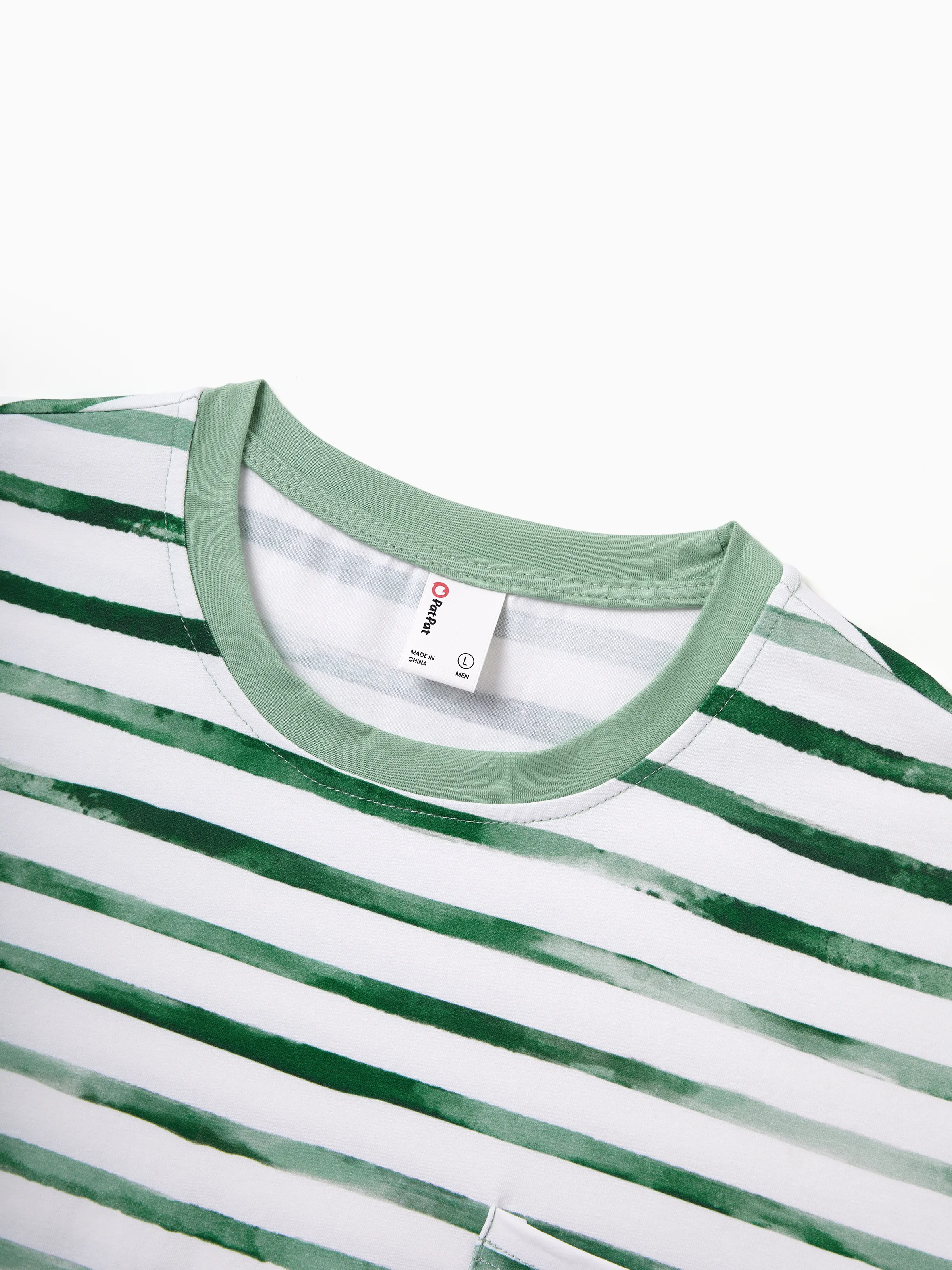 Daddy & Son Cotton Outfits Set Green Striped T-Shirt and Dress Set for Dad, Mom, Kids & Baby, Perfect for Summer Family Outings & Photos Green - Image 8