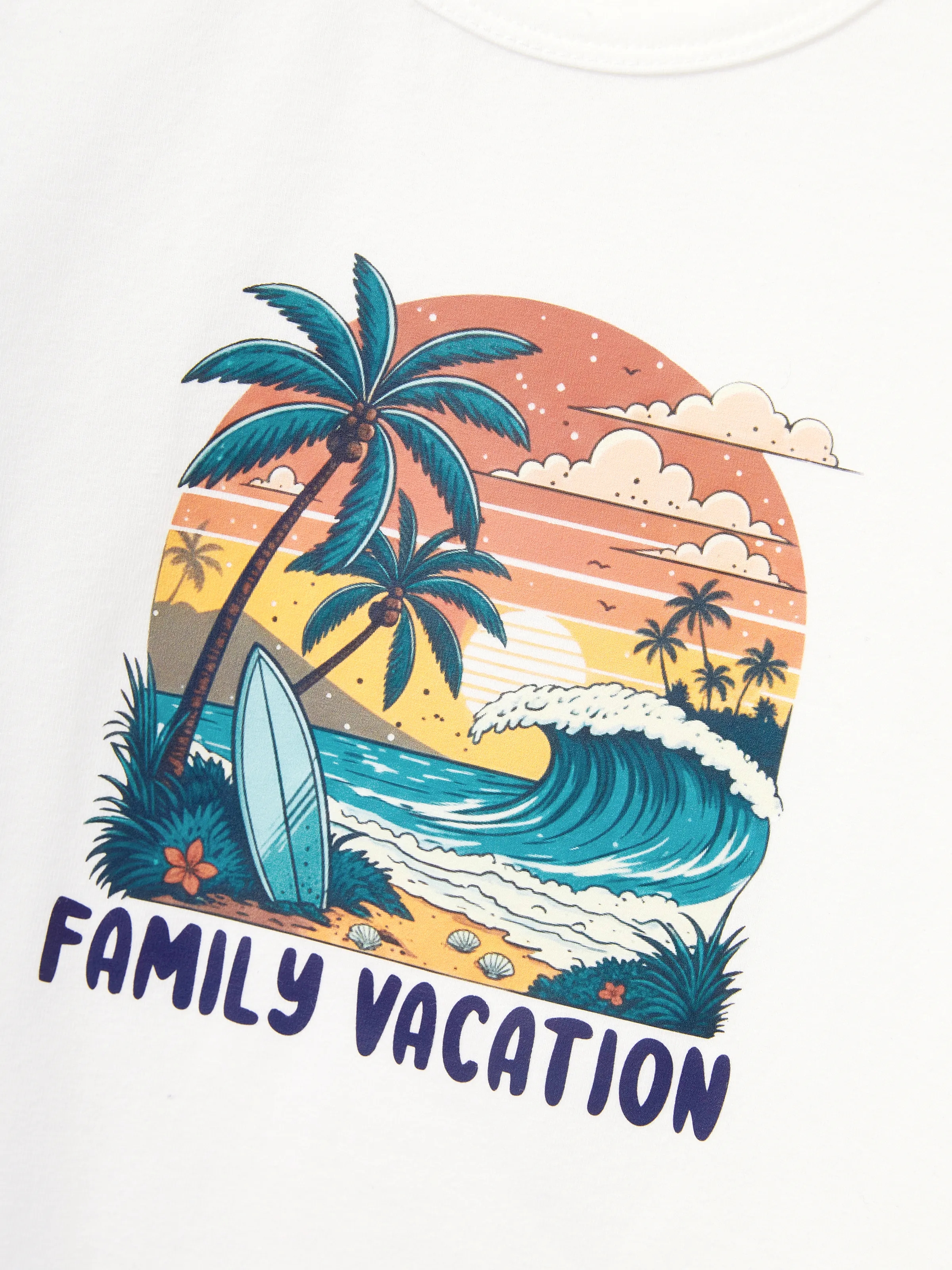 Daddy & Son "Family Vacation" Graphic Cotton Tees Tropical Surf Print T-Shirt Multi-color - Image 11