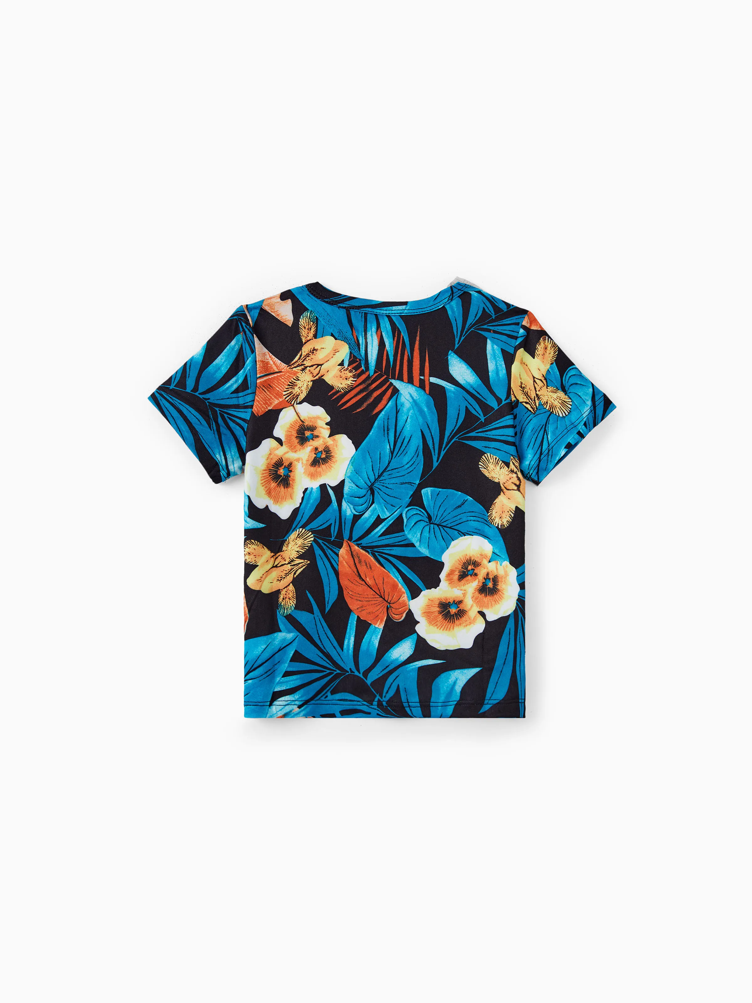Daddy & Son Floral Panel T-shirt Sets Black - Image 8
