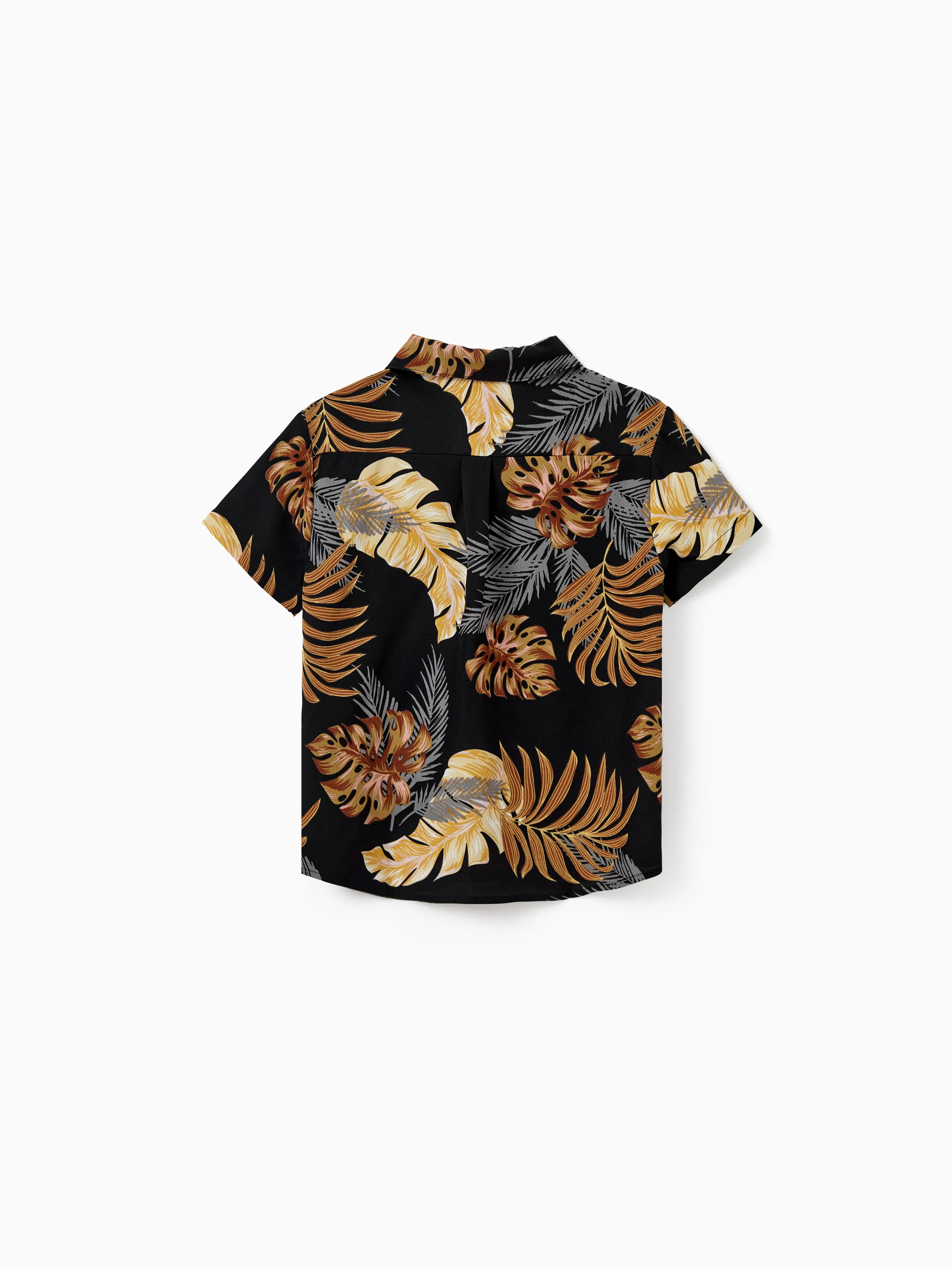 Daddy & Son Floral Print Beach Wear Short-sleeve Shirt Set for Summer Vacation Family Looks Black+White - Image 14