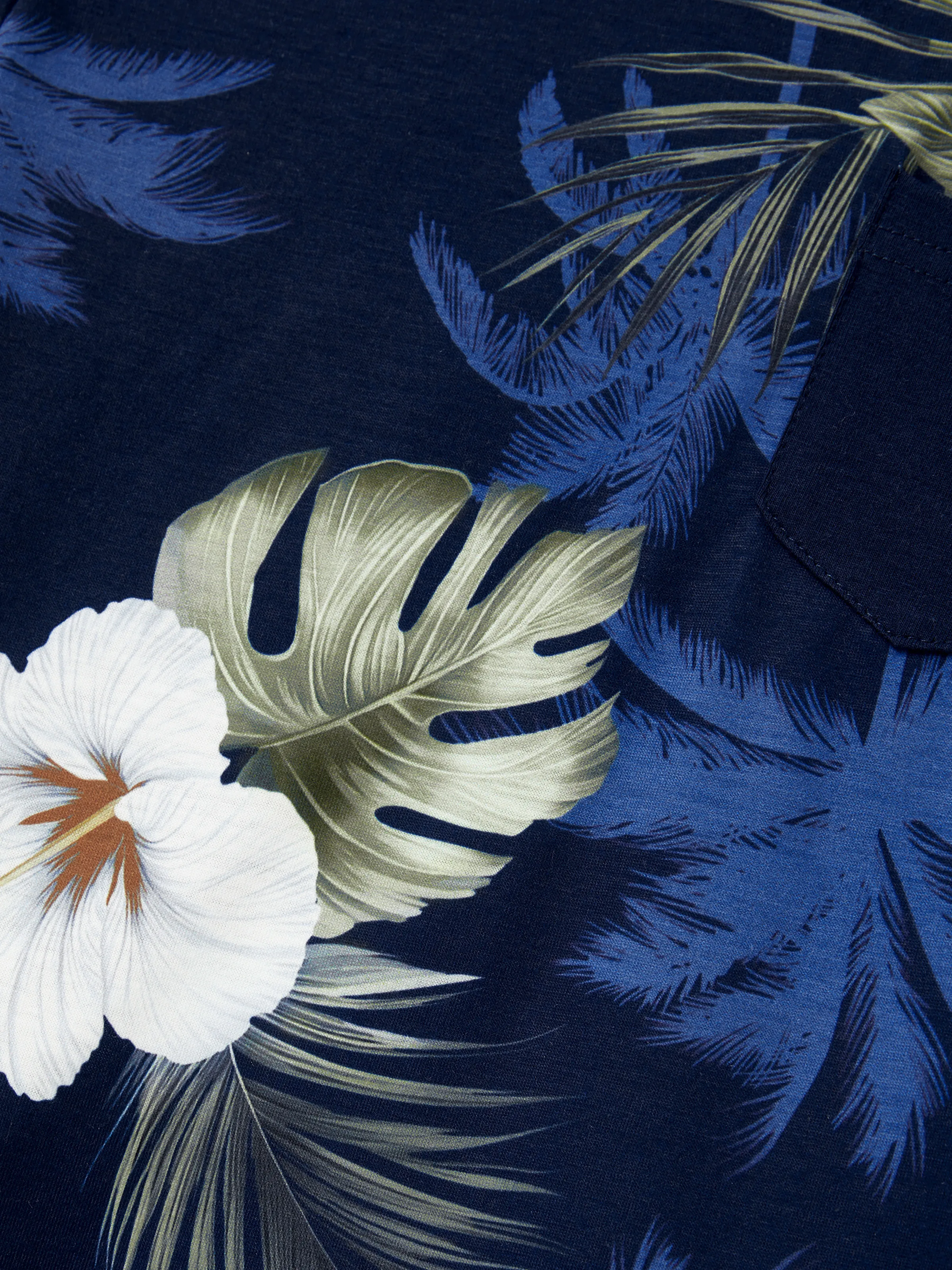 Daddy & Son Floral Print Cotton Top Short-sleeve Shirt Deep Blue - Image 12