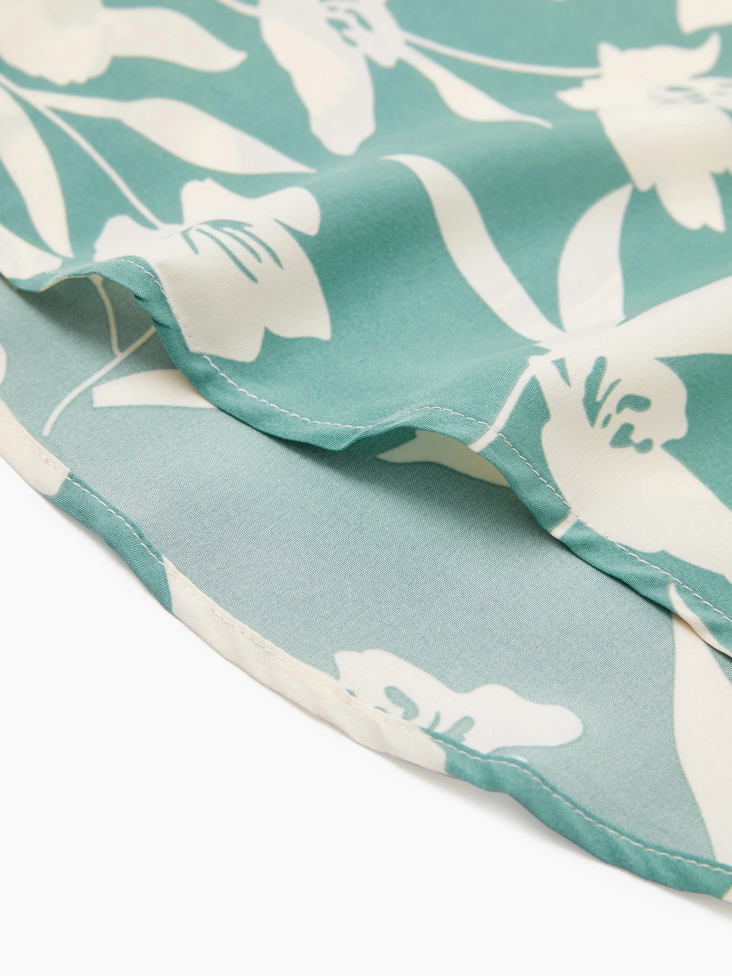 Daddy & Son Leaf Print Green Short-sleeve Shirt Set Green - Image 6
