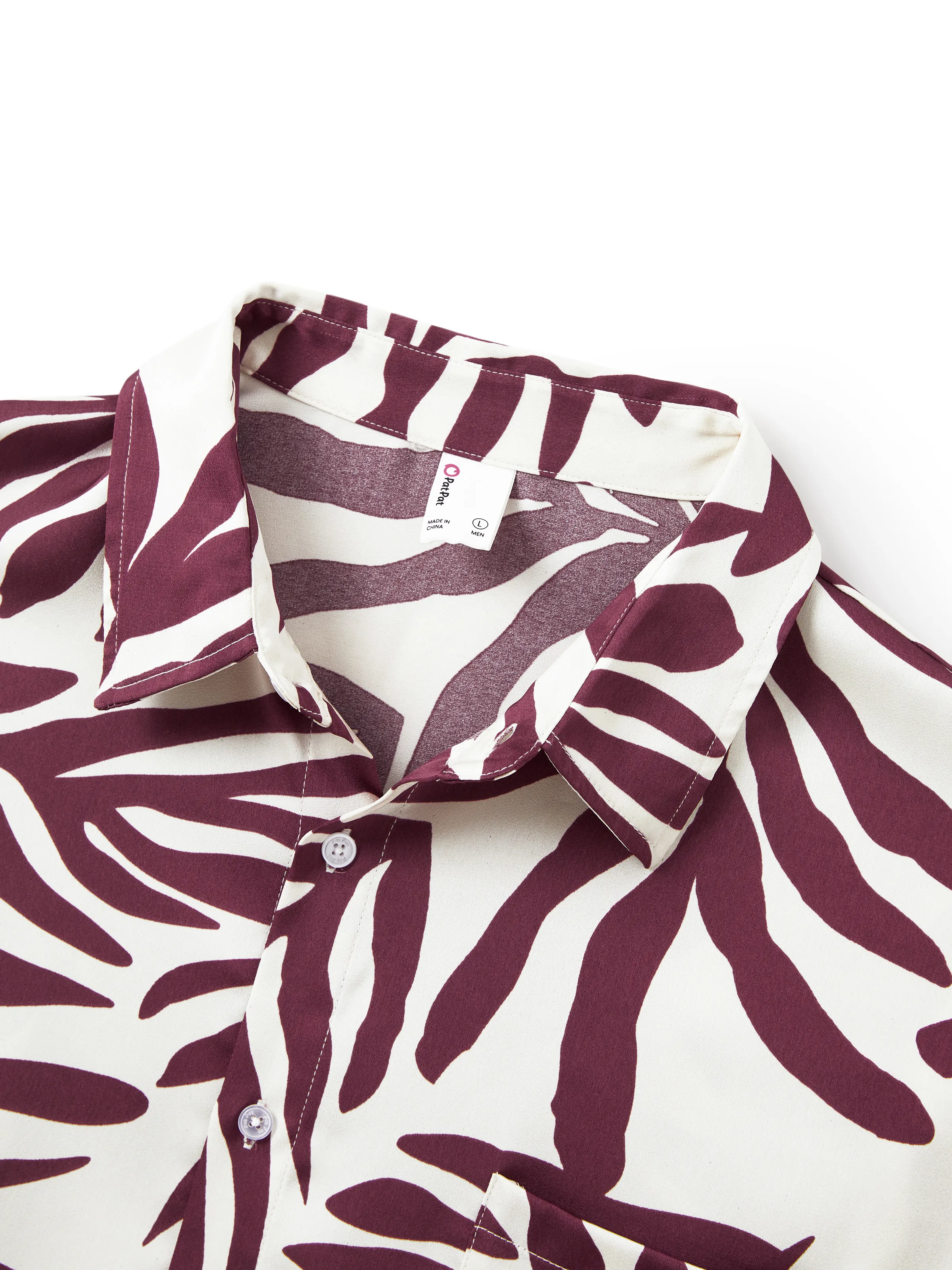 Daddy & Son Outfits Red Leaf Print Shirts for Hawaii/Cruise/Resort/Casual Wear White - Image 5