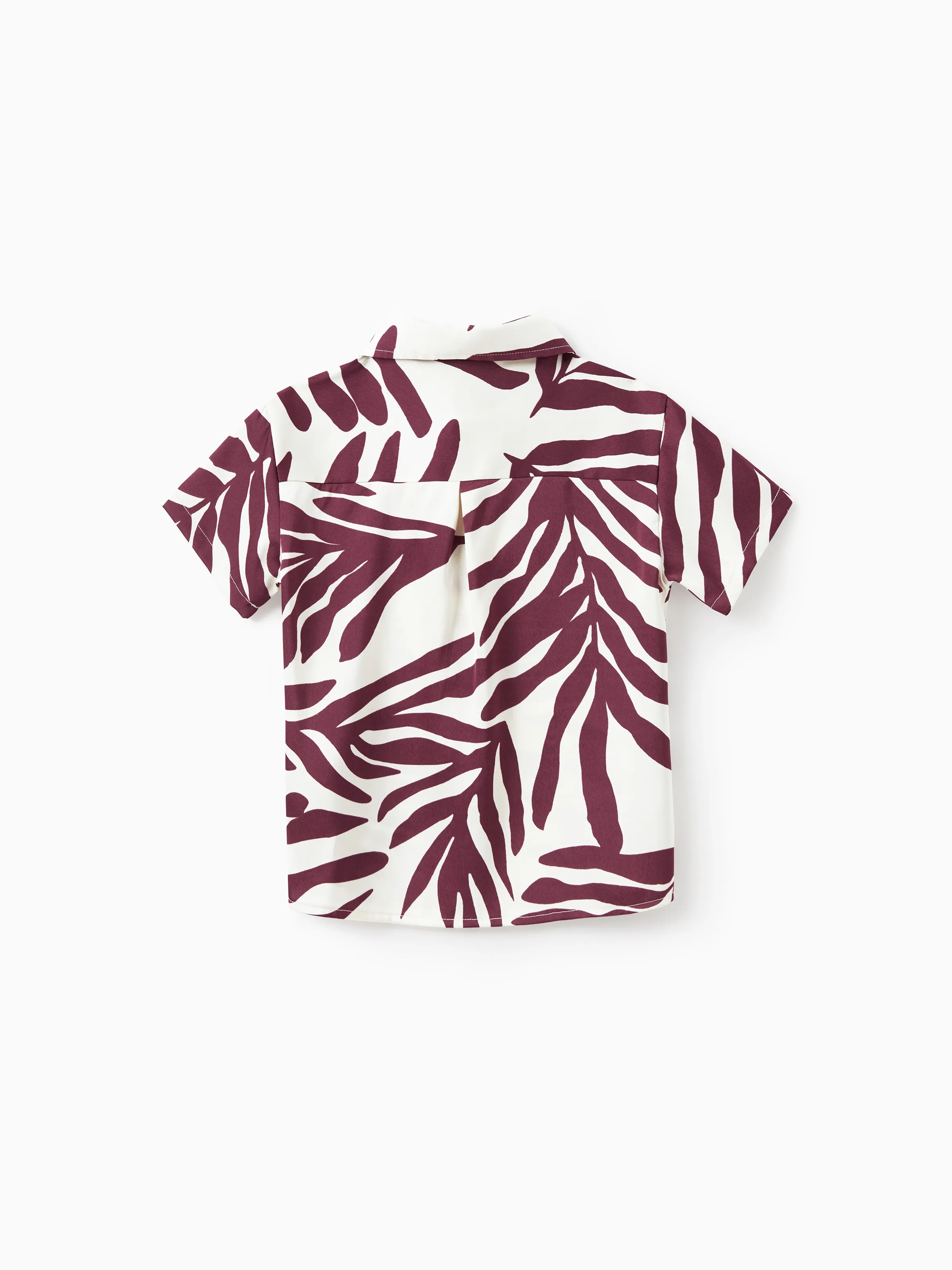 Daddy & Son Outfits Red Leaf Print Shirts for Hawaii/Cruise/Resort/Casual Wear White - Image 9