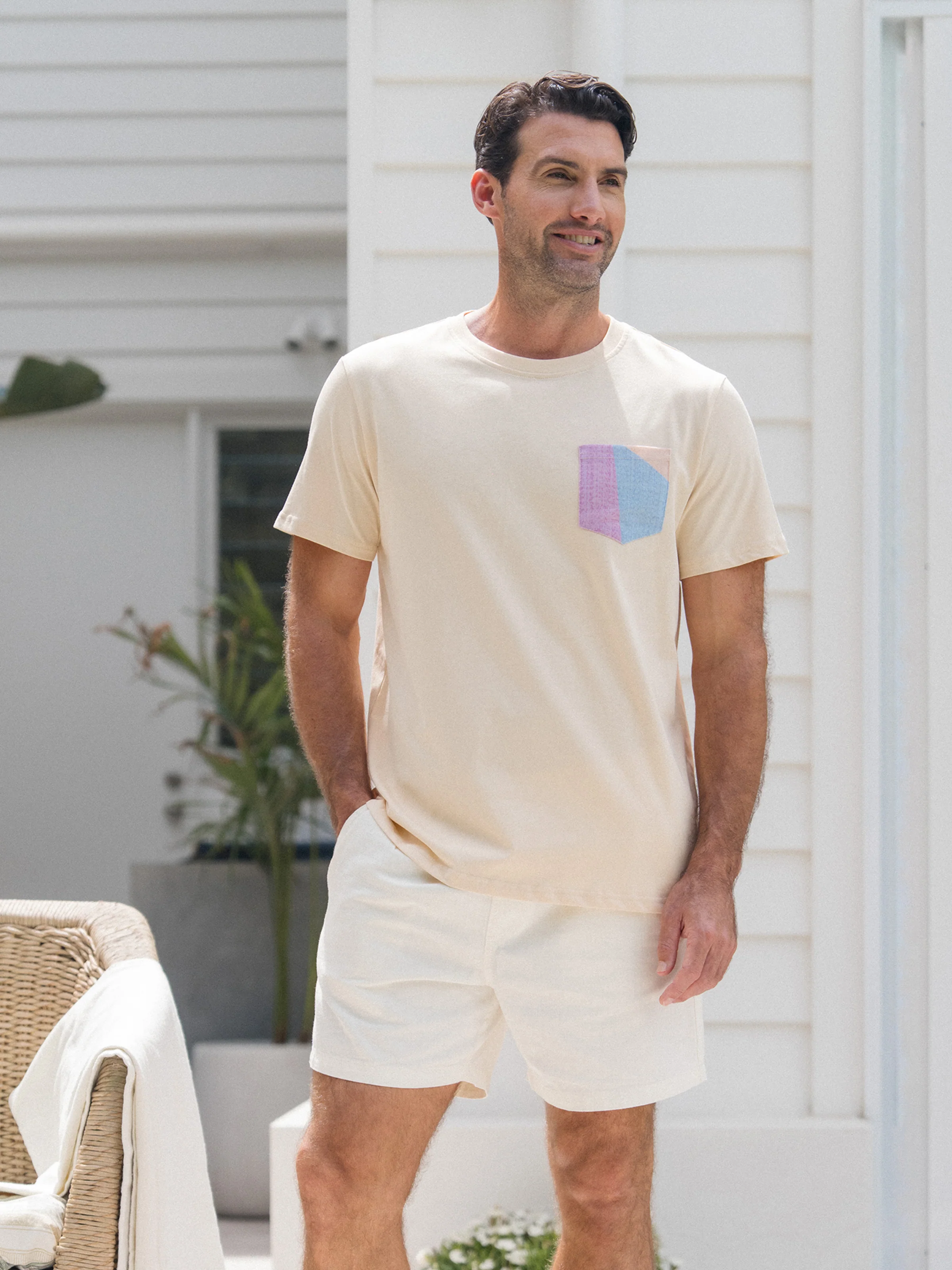 Daddy & Son Outfits Set Colorblock Sleeveless Strappy Dress or Short-sleeve T-shirt Multi-color - Image 4