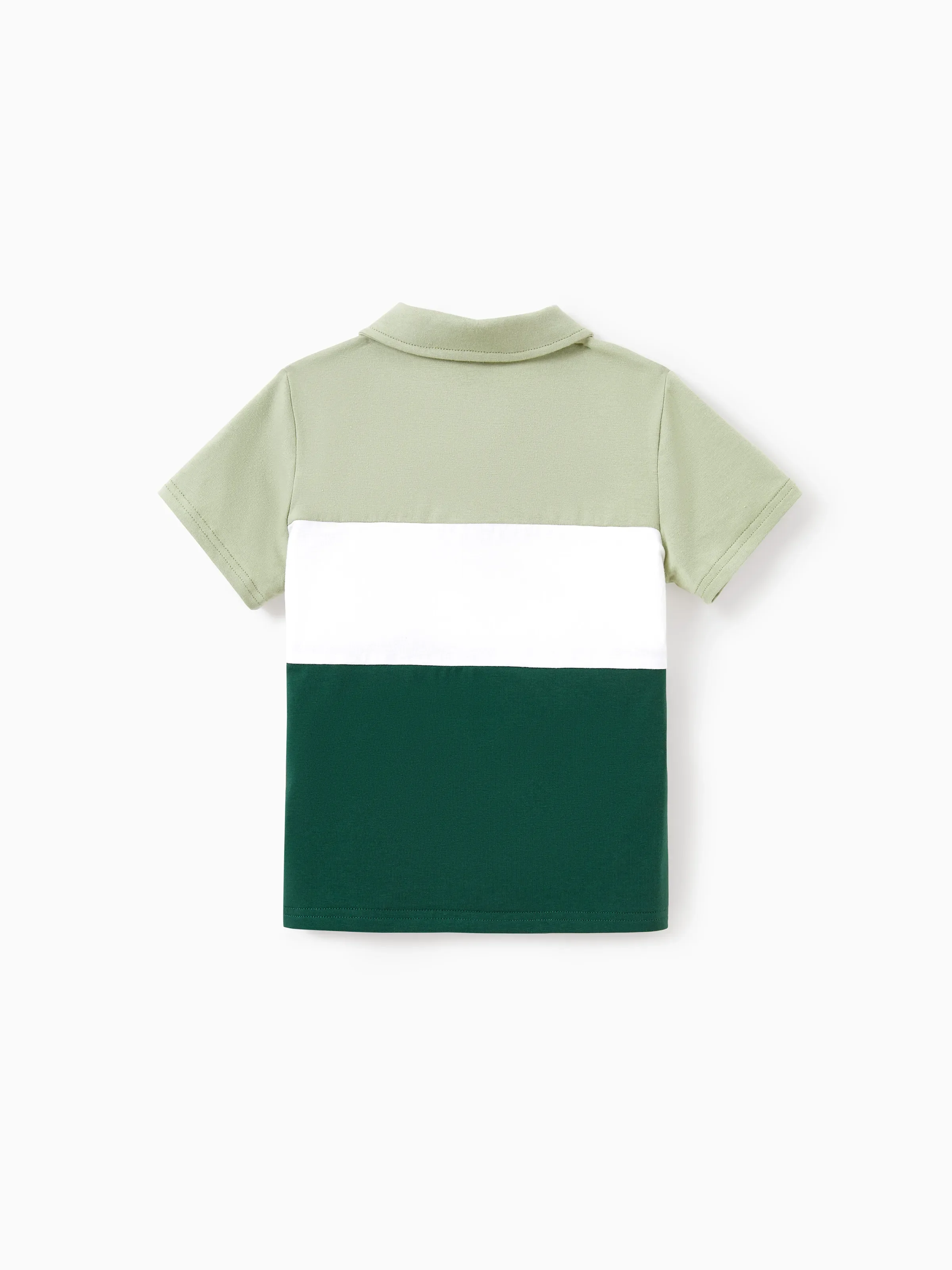 Daddy & Son Outfits Tropical Floral Print Strap Dress or Short-sleeve Colorblock Shirts Set Pale Green - Image 14