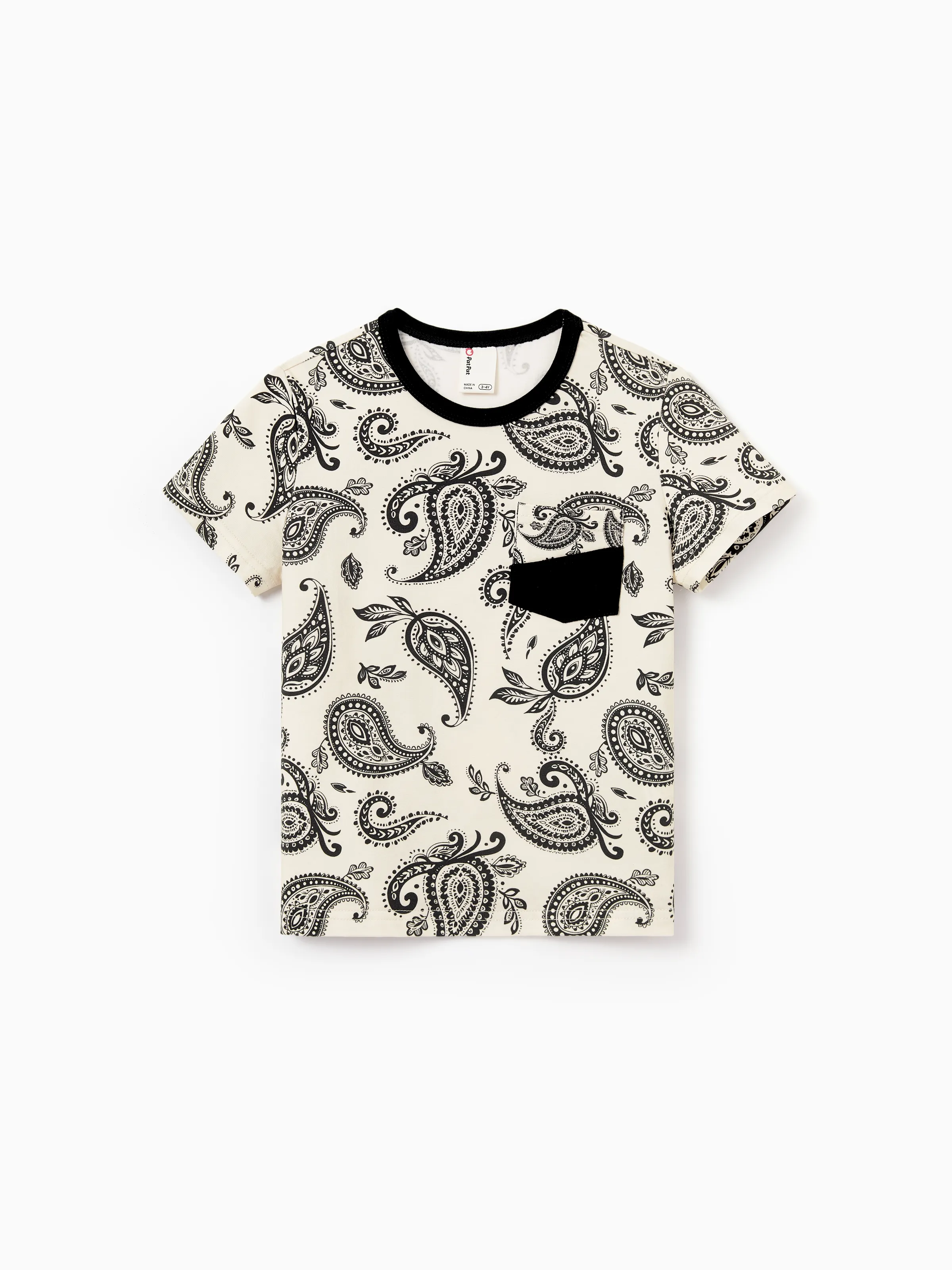 Daddy & Son Paisley Print Outfits Sleeveless Spaghetti Strap Dress & Cotton T-Shirt for Mom, Dad, & Kids Perfect for Family Outings & Photos Black - Image 8