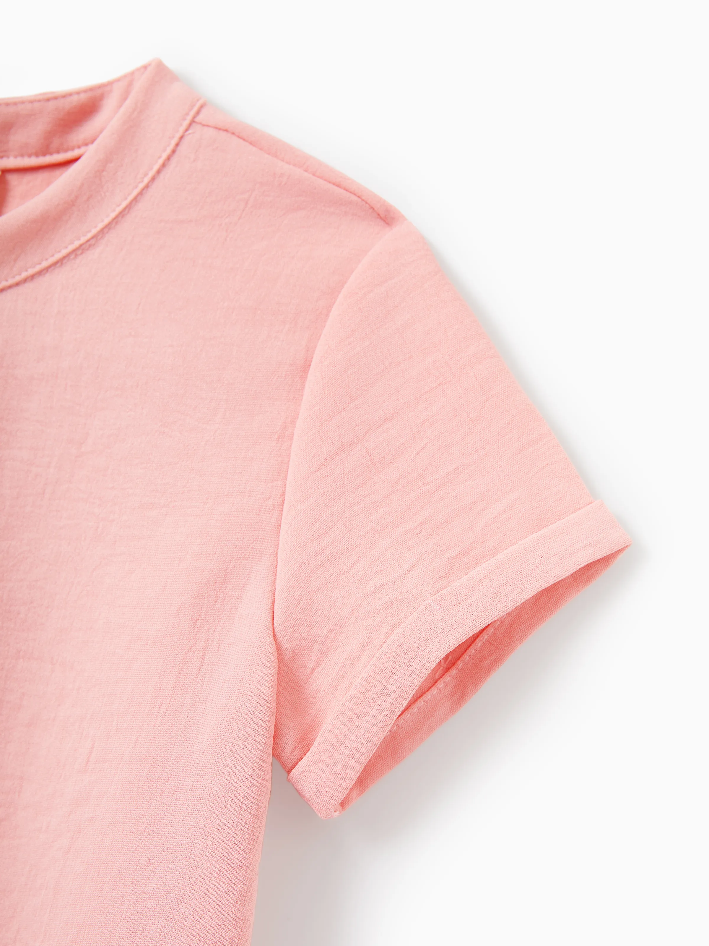 Daddy & Son Pink Outfits, Solid Color Shirts for Dad & Son, Perfect for Summer Family Outings and Photos - Image 11