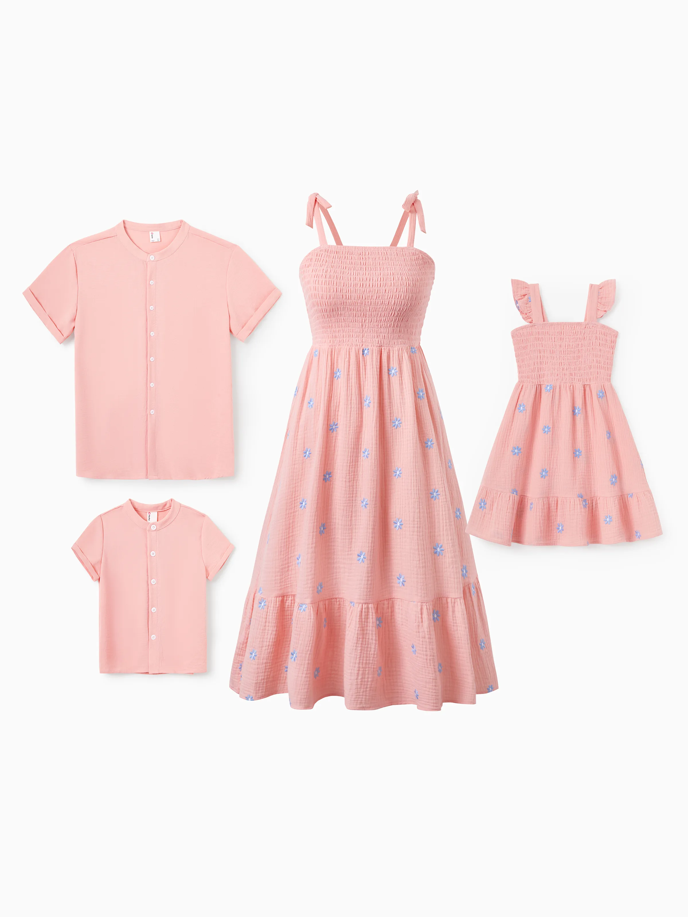 Daddy & Son Pink Outfits, Solid Color Shirts for Dad & Son, Perfect for Summer Family Outings and Photos - Image 2