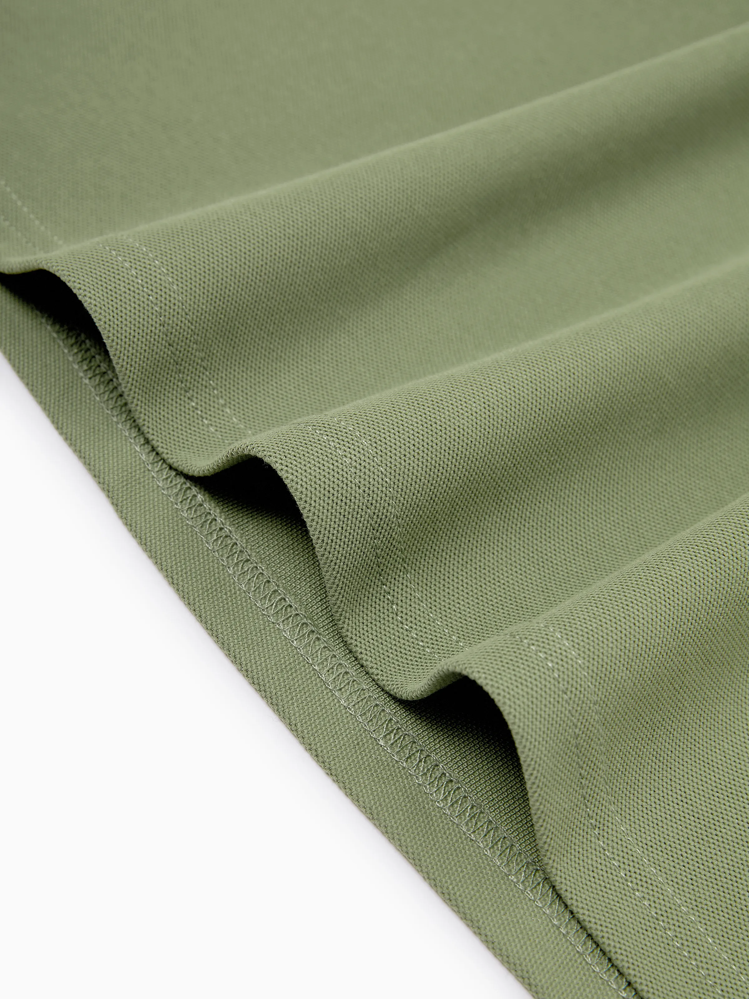 Daddy & Son Polo Collar Short-sleeve Shirt or V-neck Strappy Mesh Dress Green - Image 10
