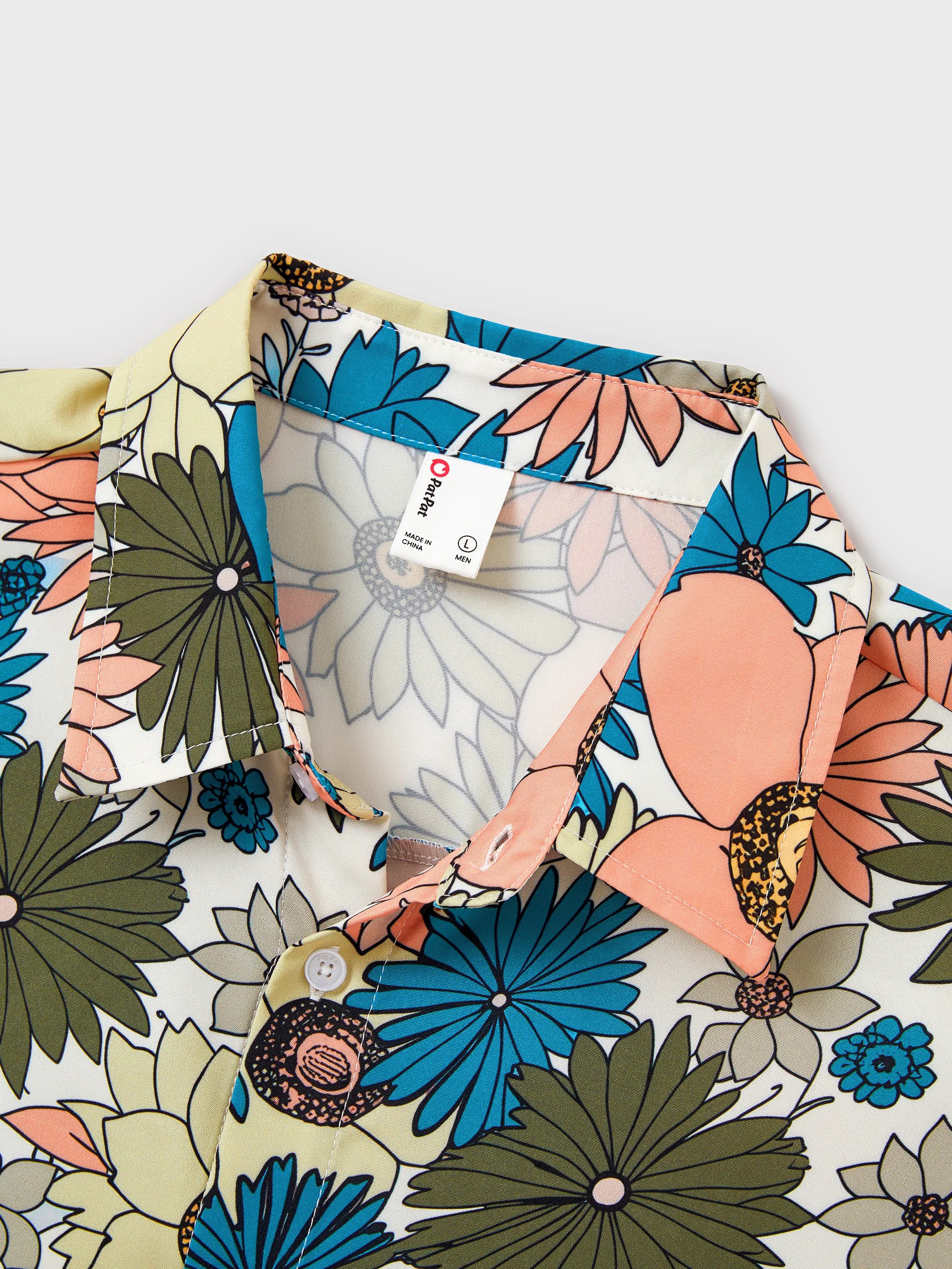 Daddy & Son Set Sun Flower Print Short-sleeve Collar Shirt for Summer Vacation Multi-color - Image 7