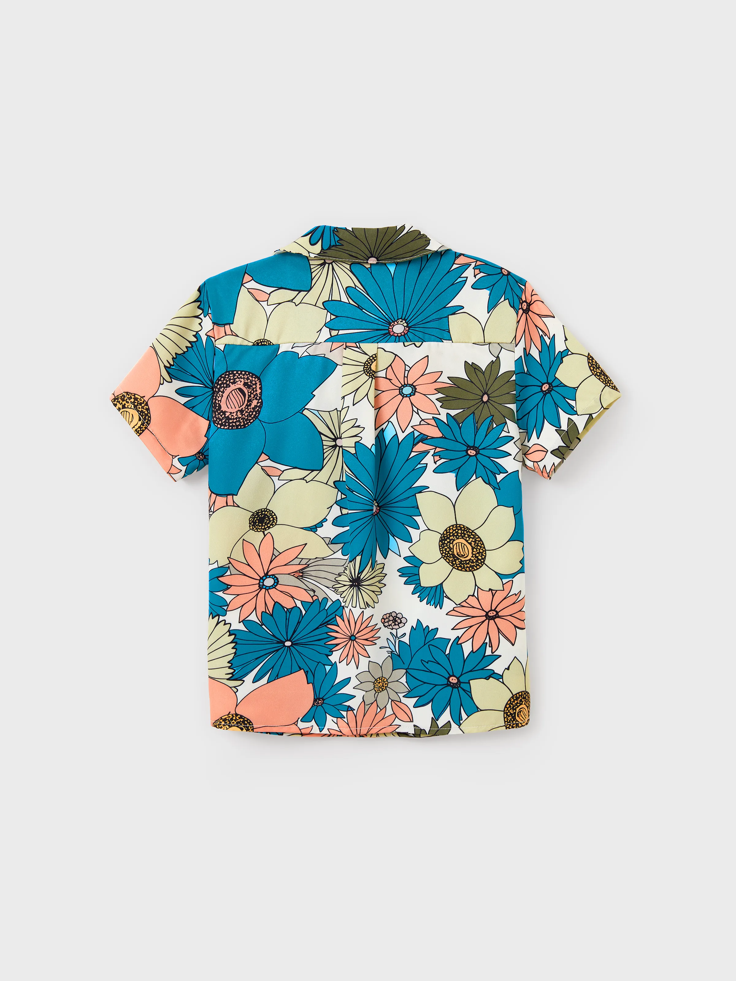 Daddy & Son Set Sun Flower Print Short-sleeve Collar Shirt for Summer Vacation Multi-color - Image 9
