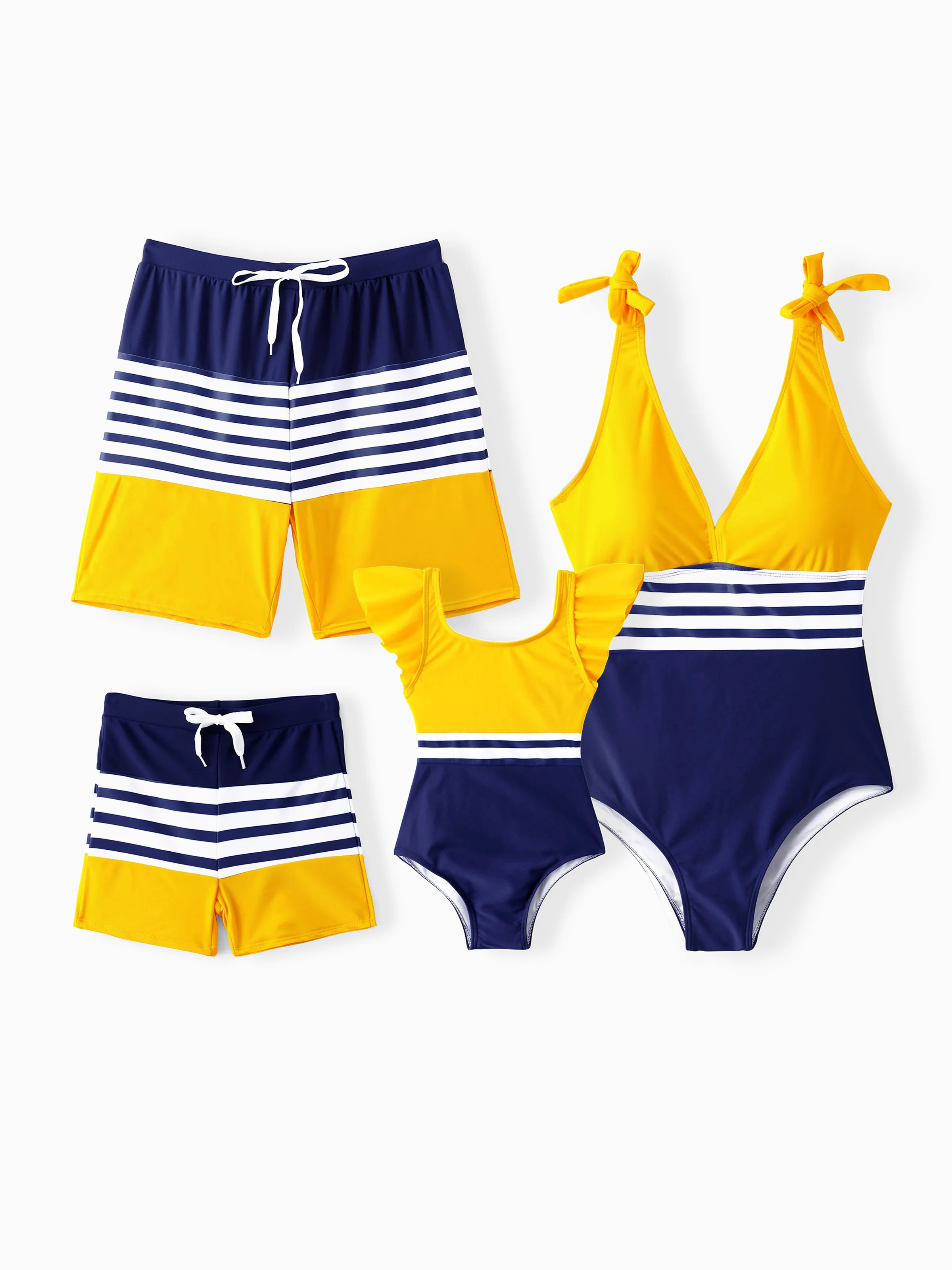 Daddy & Son Stripe & Colorblock Swim Trunks Shorts ColorBlock - Image 2