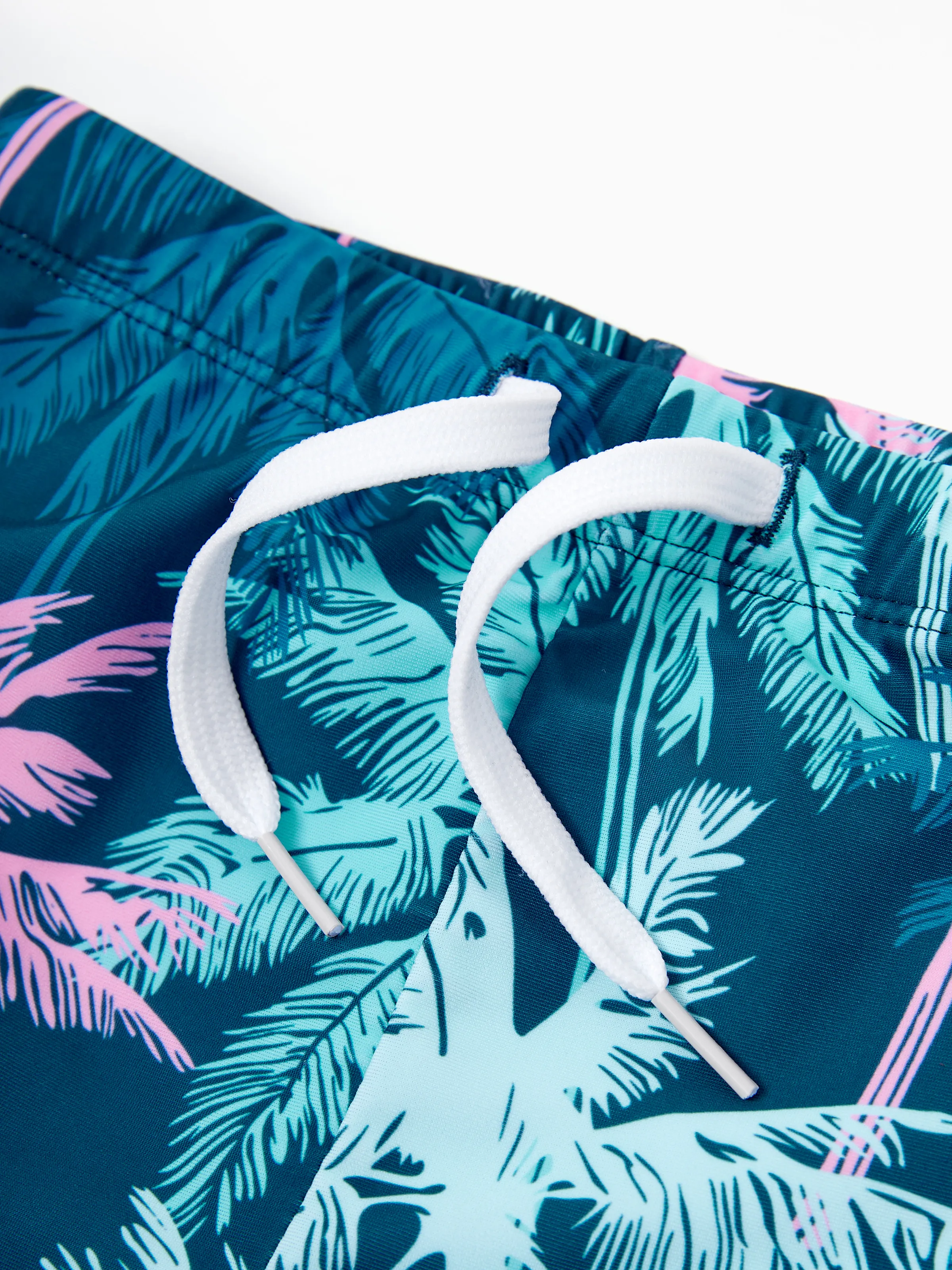 Daddy & Son Swimsuits Tropical Palm Tree Print,Daddy and Son Swim Trunks Set, Beach Vacation Swimwear Turquoise - Image 16