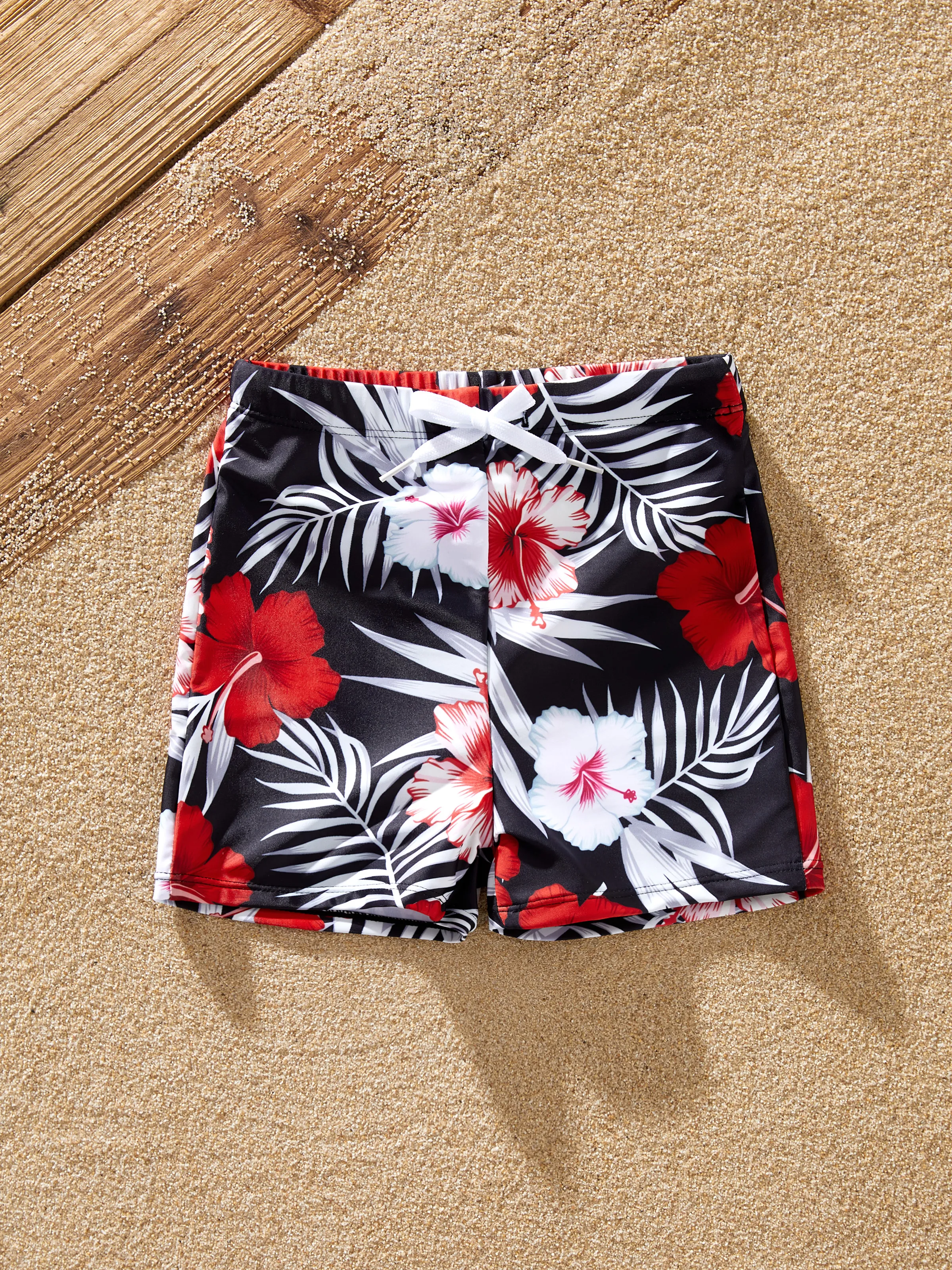 Daddy & Son Tropical Floral Swim Trunk  Black - Image 10