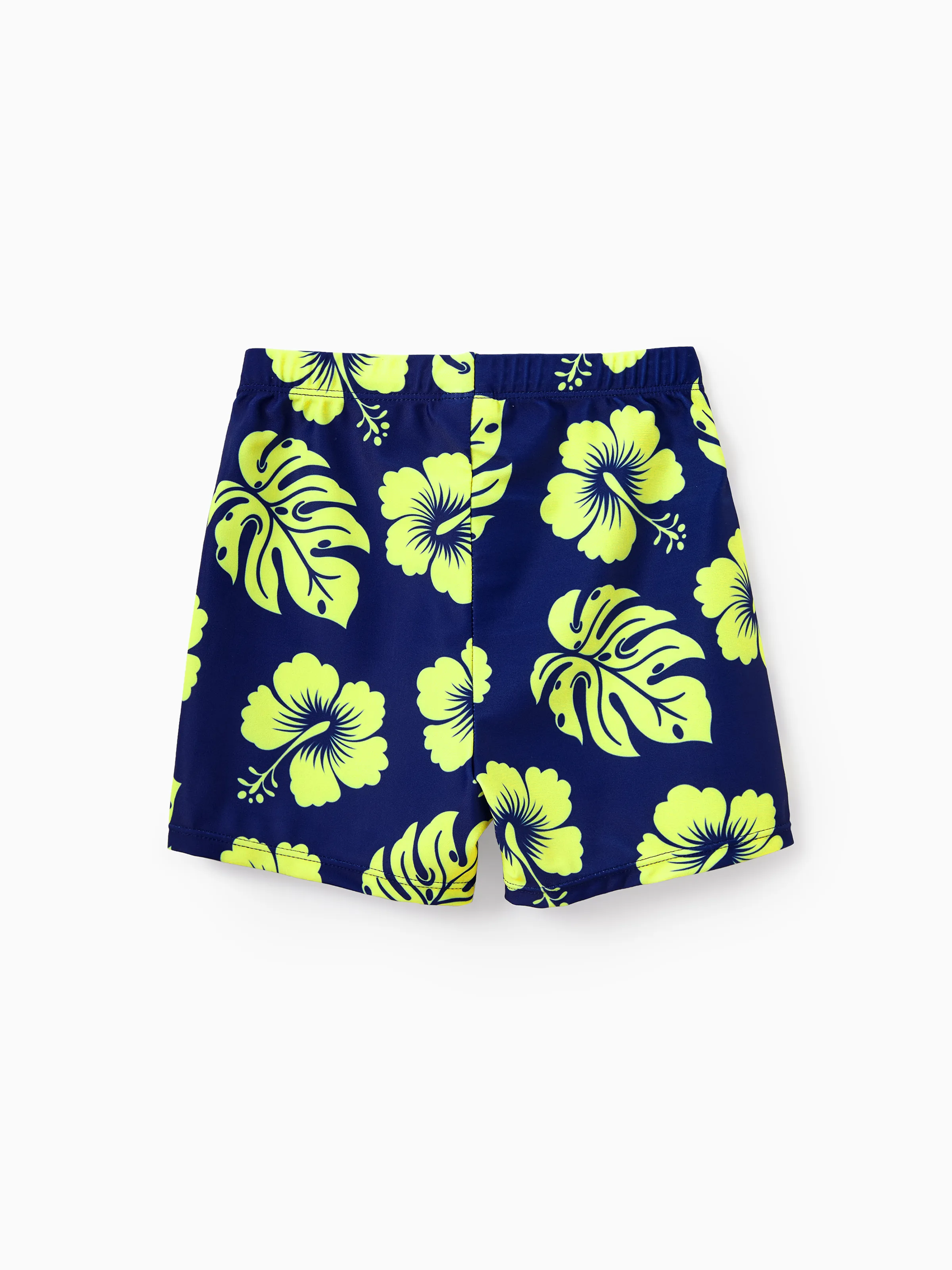 Daddy & Son Tropical Floral Swimsuits Halter Bikini & Swim Trunks Set Deep Blue - Image 14