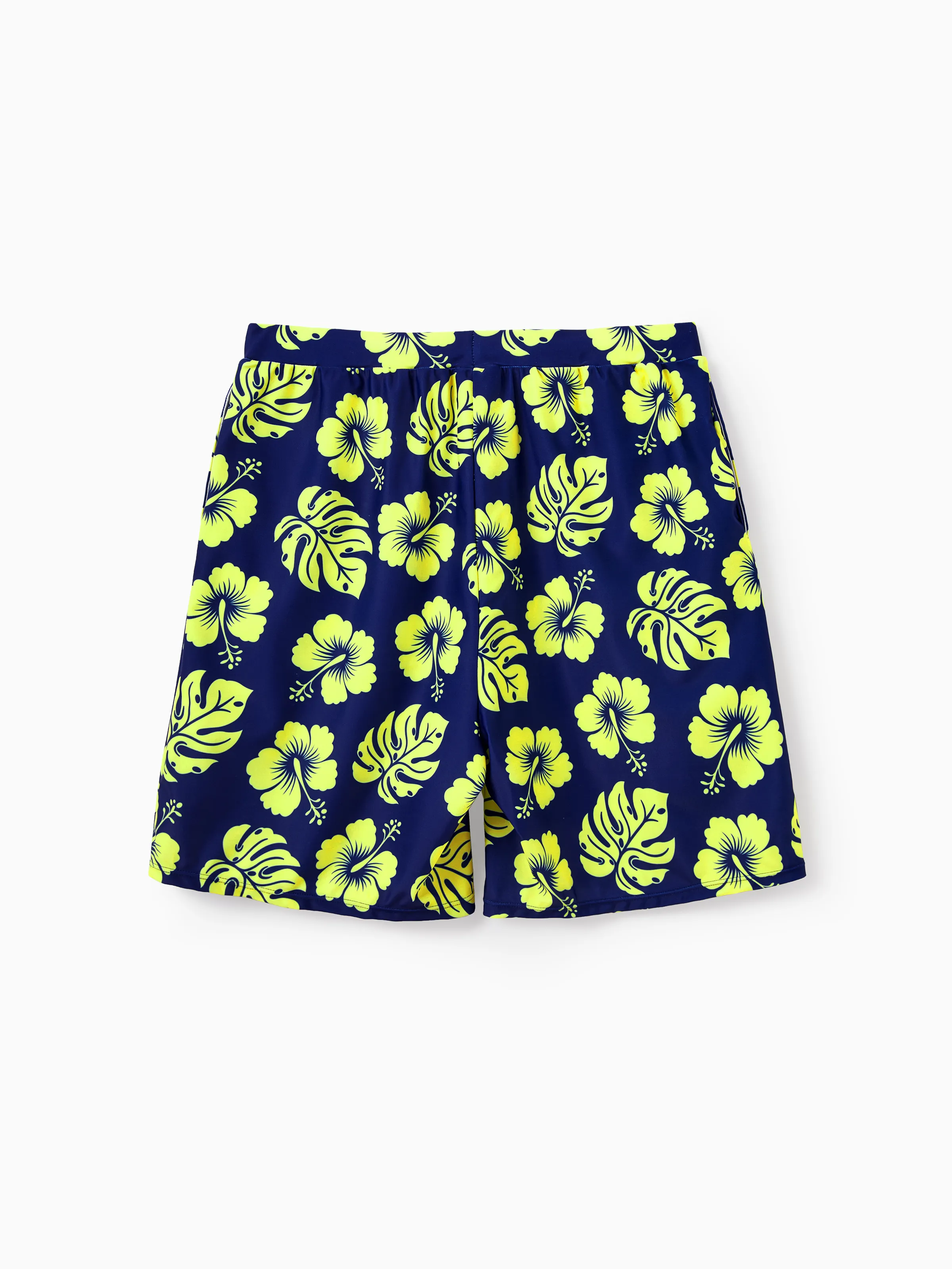 Daddy & Son Tropical Floral Swimsuits Halter Bikini & Swim Trunks Set Deep Blue - Image 7