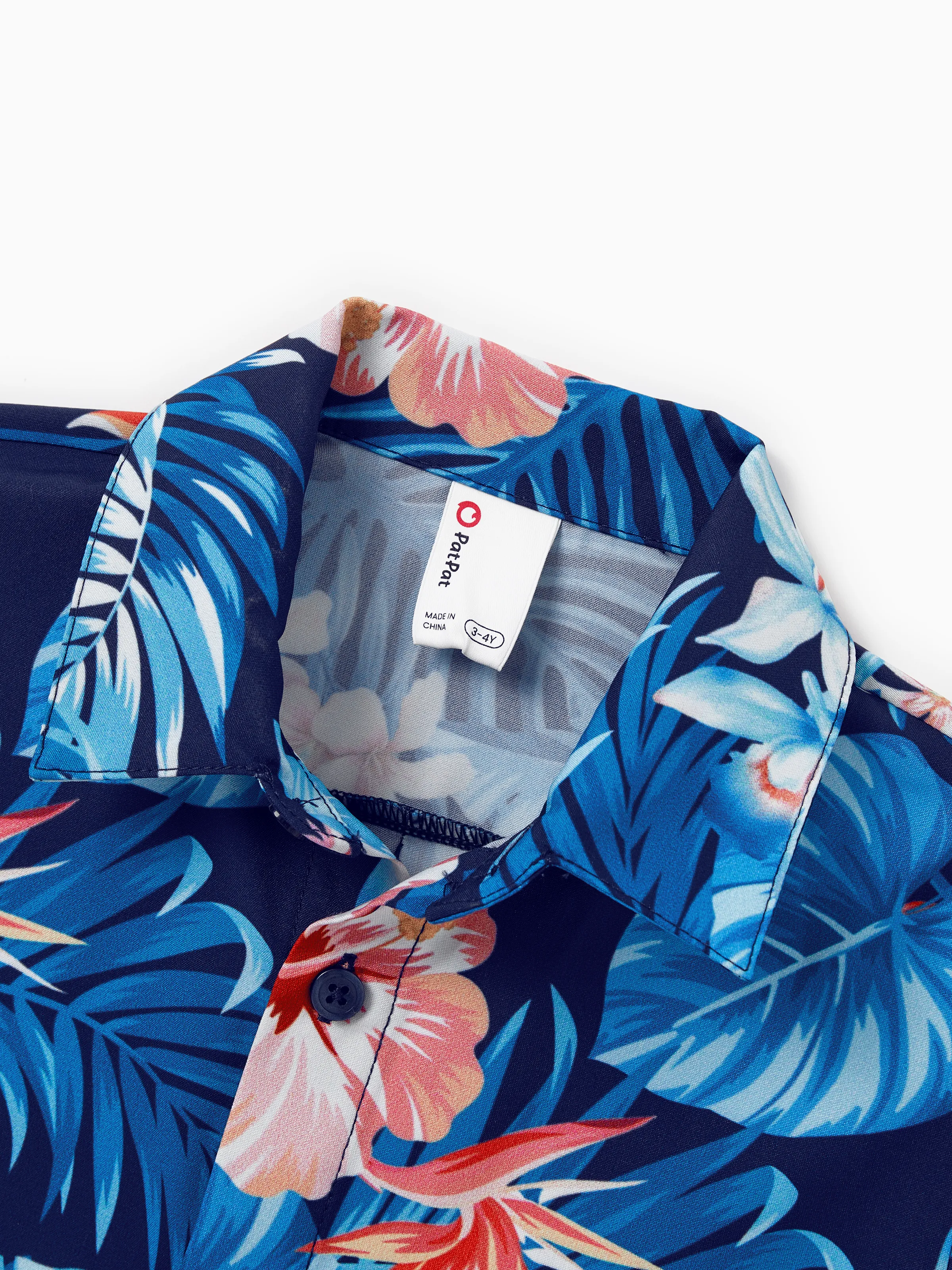 Daddy & Son Vacation Set Tropical Floral Print Shirt or Halter Dresses for Dad, Mom, Kids & Baby, Perfect for Summer Holidays & Family Photos Deep Blue - Image 11