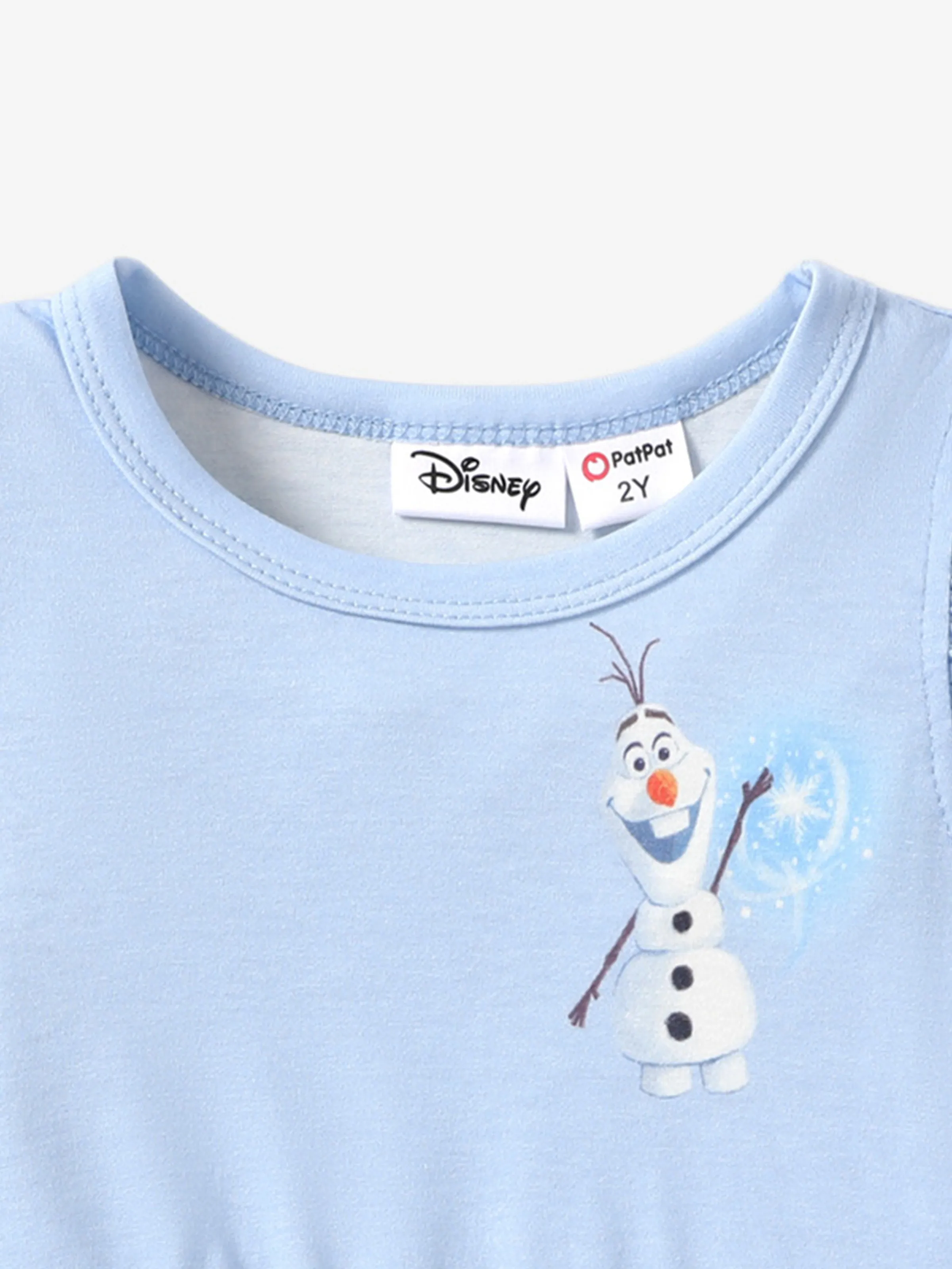 Disney Frozen Elsa & Anna 1pc Naia™ Character Print Ruffled/Sleeveless Dress Blue - Image 4
