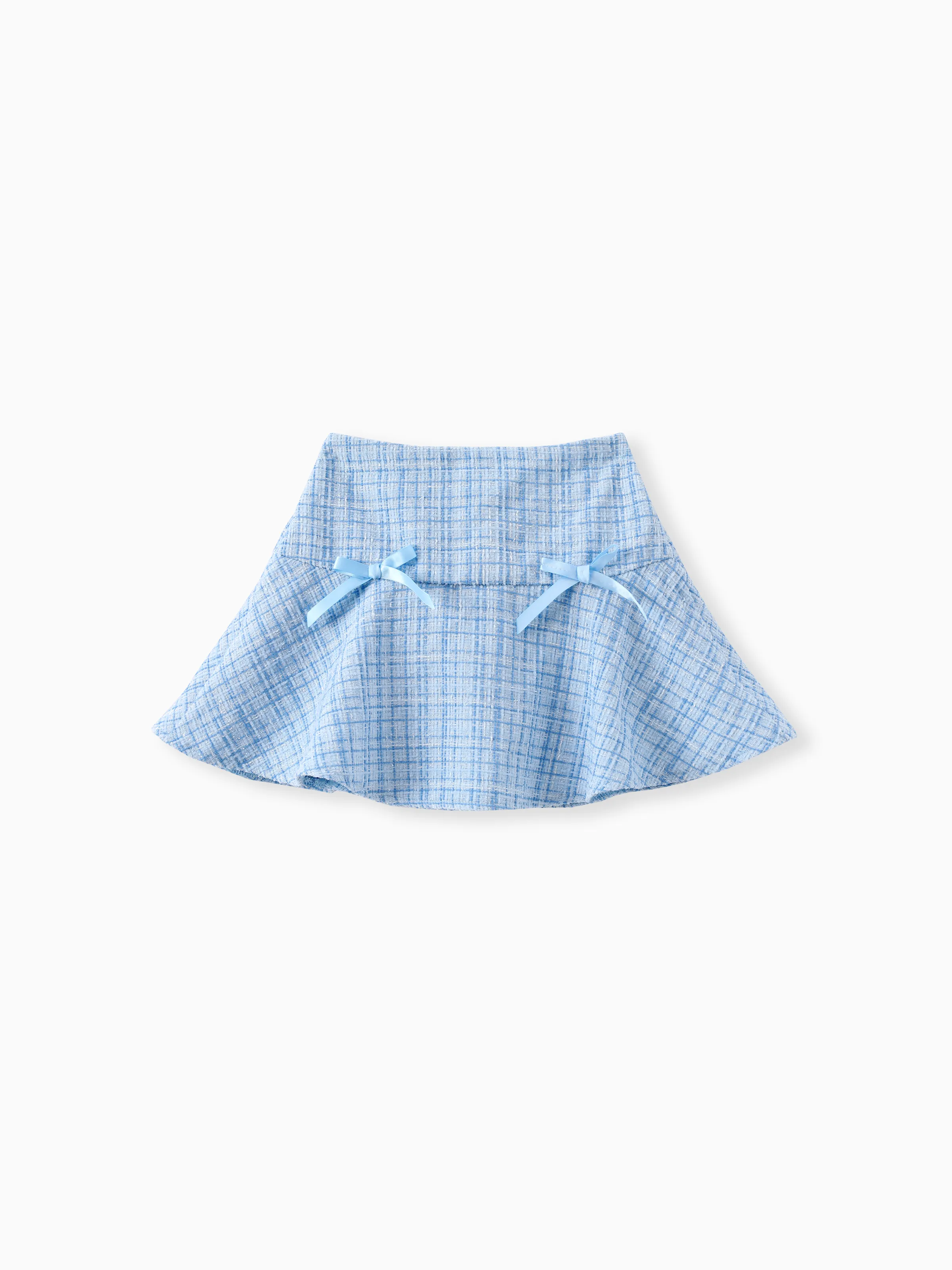 Disney Frozen Toddler Girl 2pcs Elsa Cotton Top with Tweed Bowknot Skirt Set Blue - Image 3