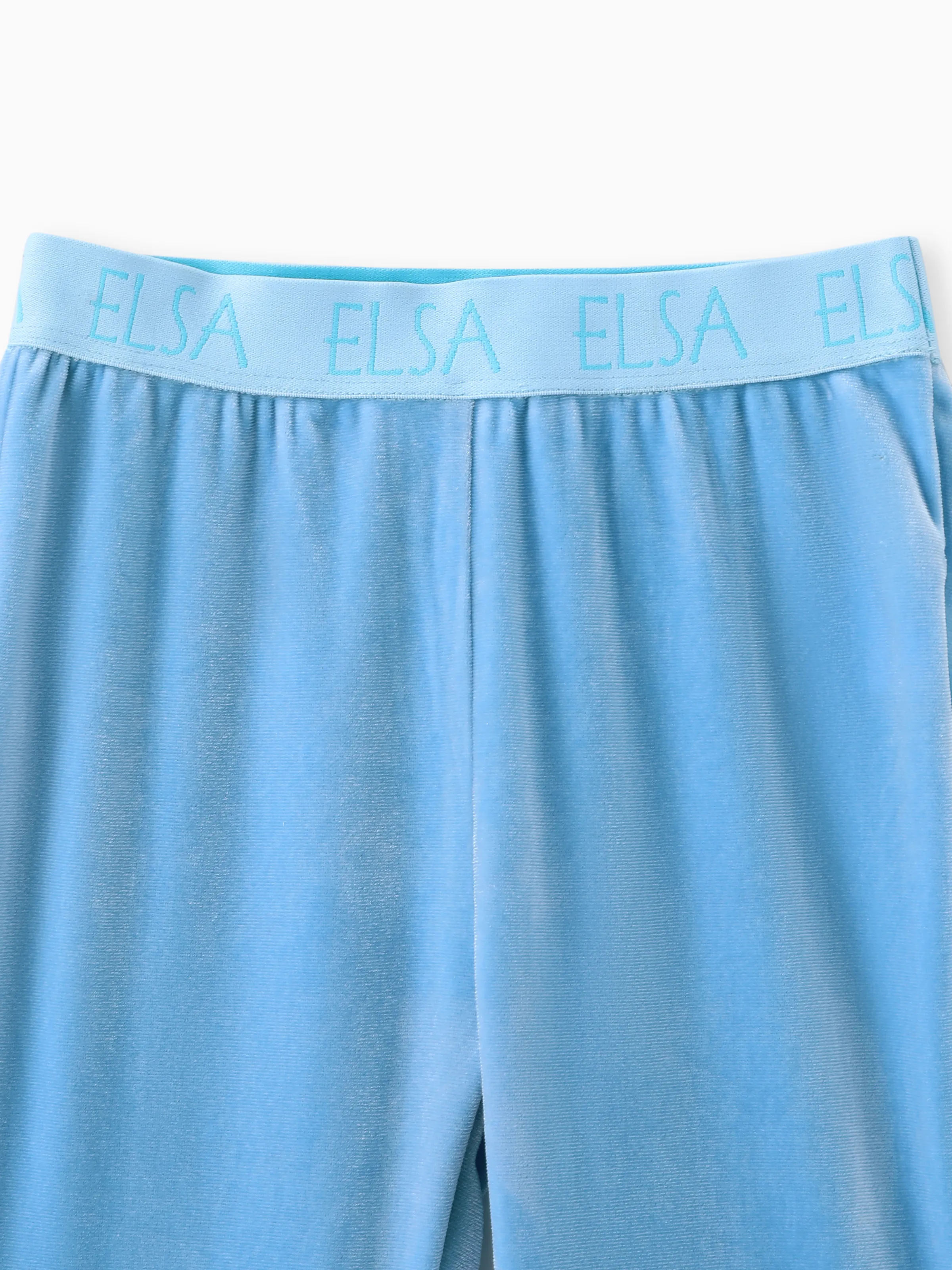 Disney Frozen Toddler Girl 2pcs Elsa Velvet Hoodie with Flare Pants Set Blue - Image 5