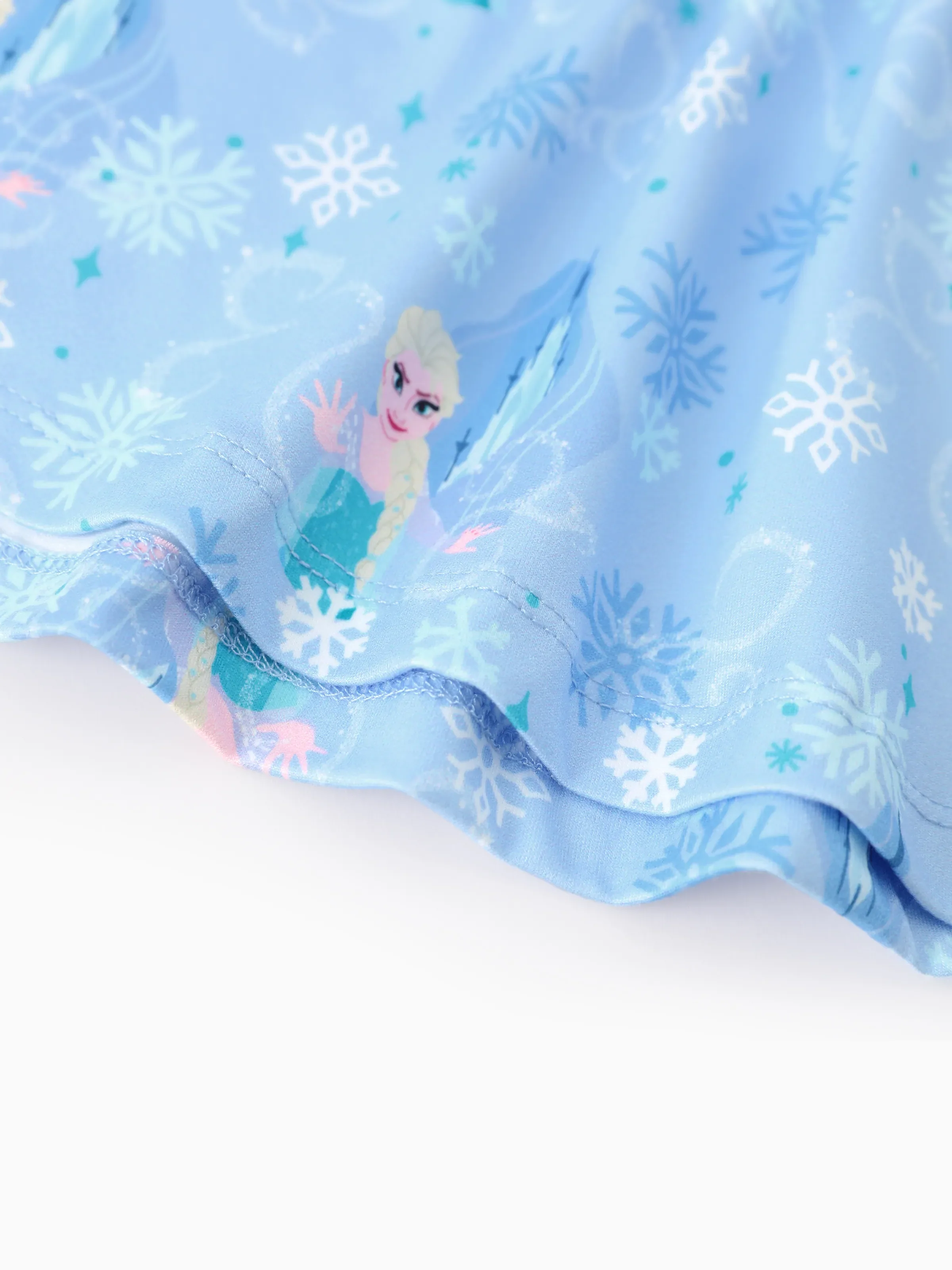 Disney Frozen Toddler Girl Elsa 2pcs Stripe Ruffle Top and Leggings Set Blue - Image 11
