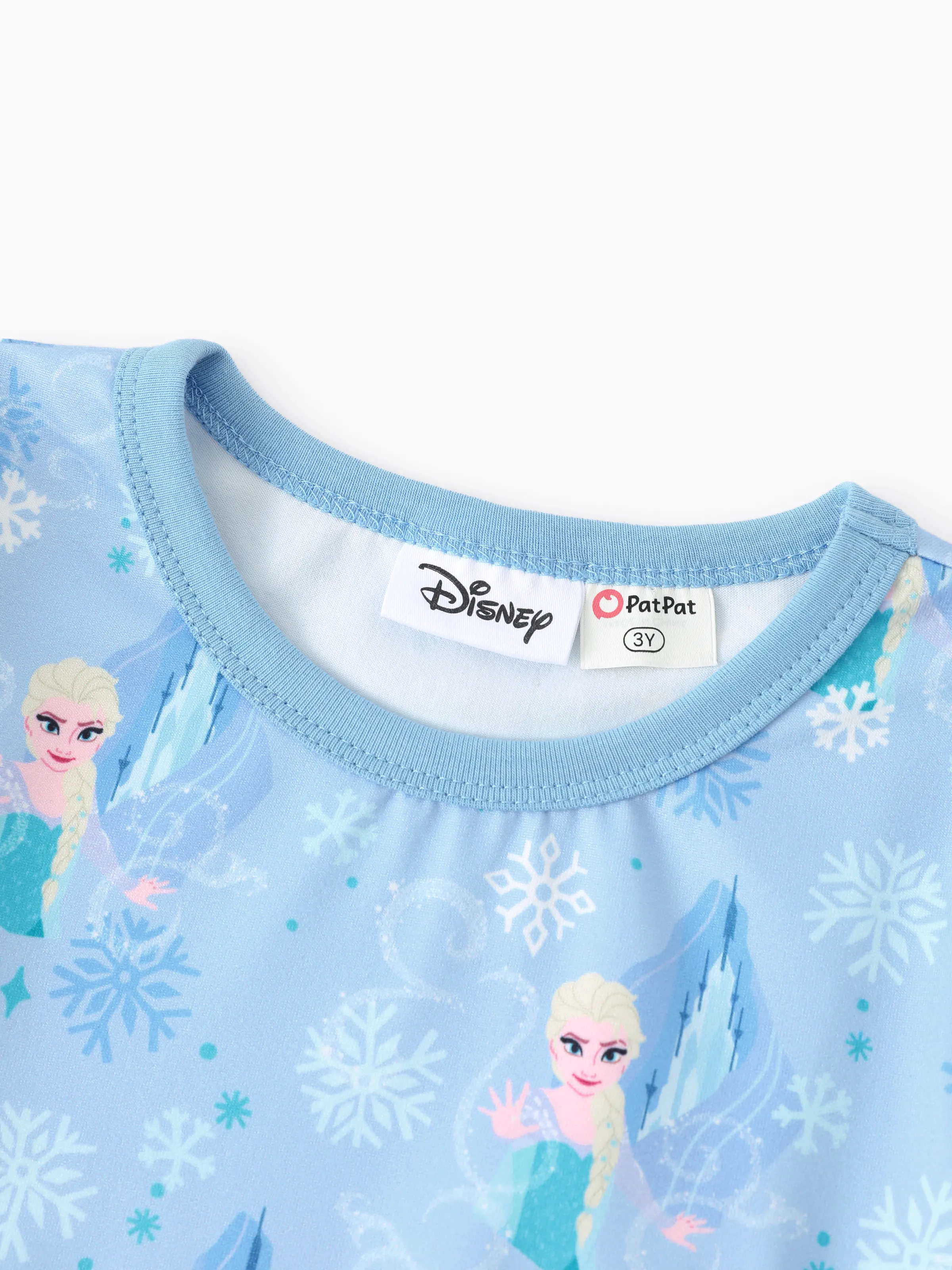 Disney Frozen Toddler Girl Elsa 2pcs Stripe Ruffle Top and Leggings Set Blue - Image 8