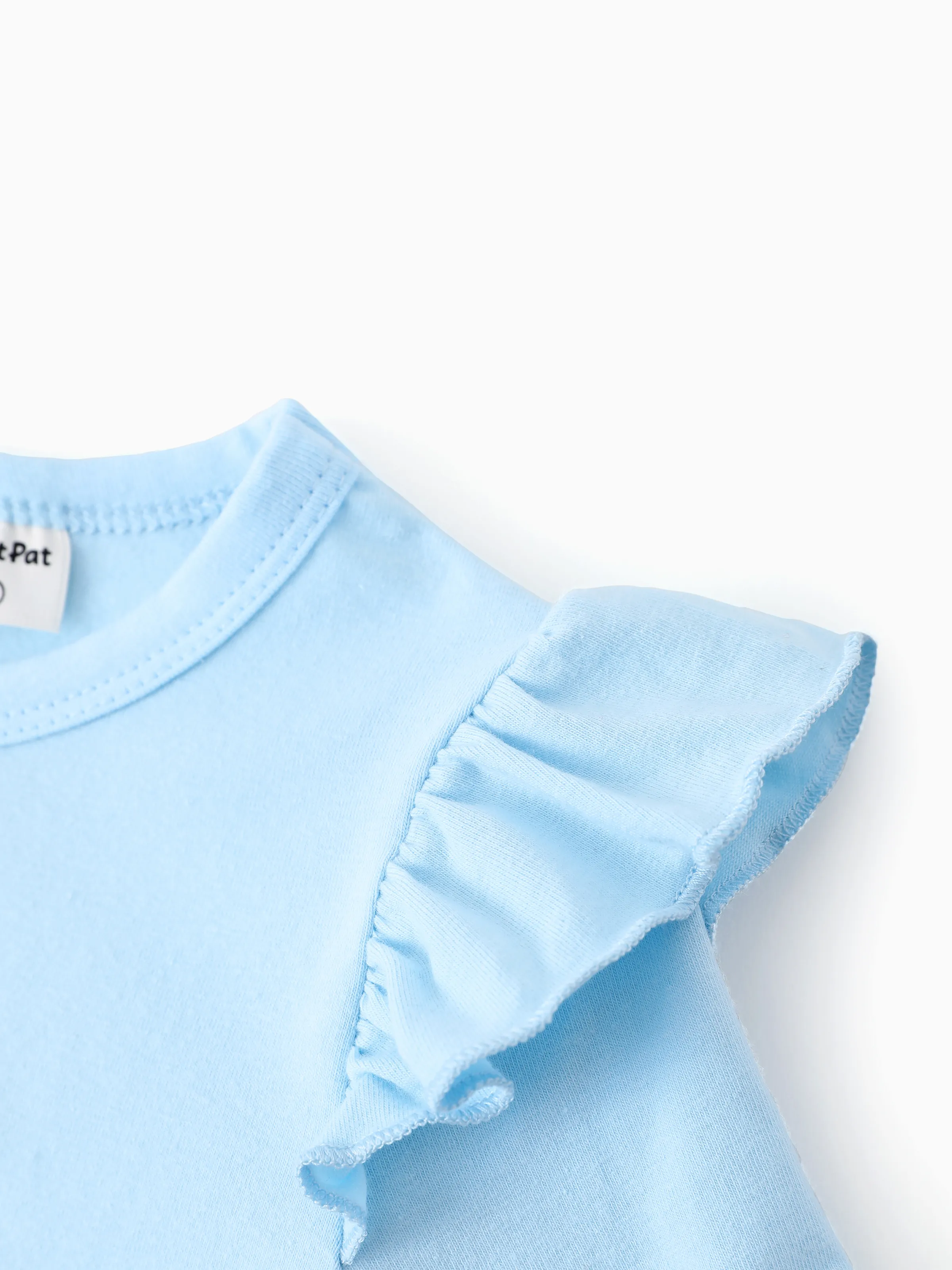 Disney Frozen Toddler Girl Elsa Colorblock Flutter-sleeve Ruffle Dress Light Blue - Image 5