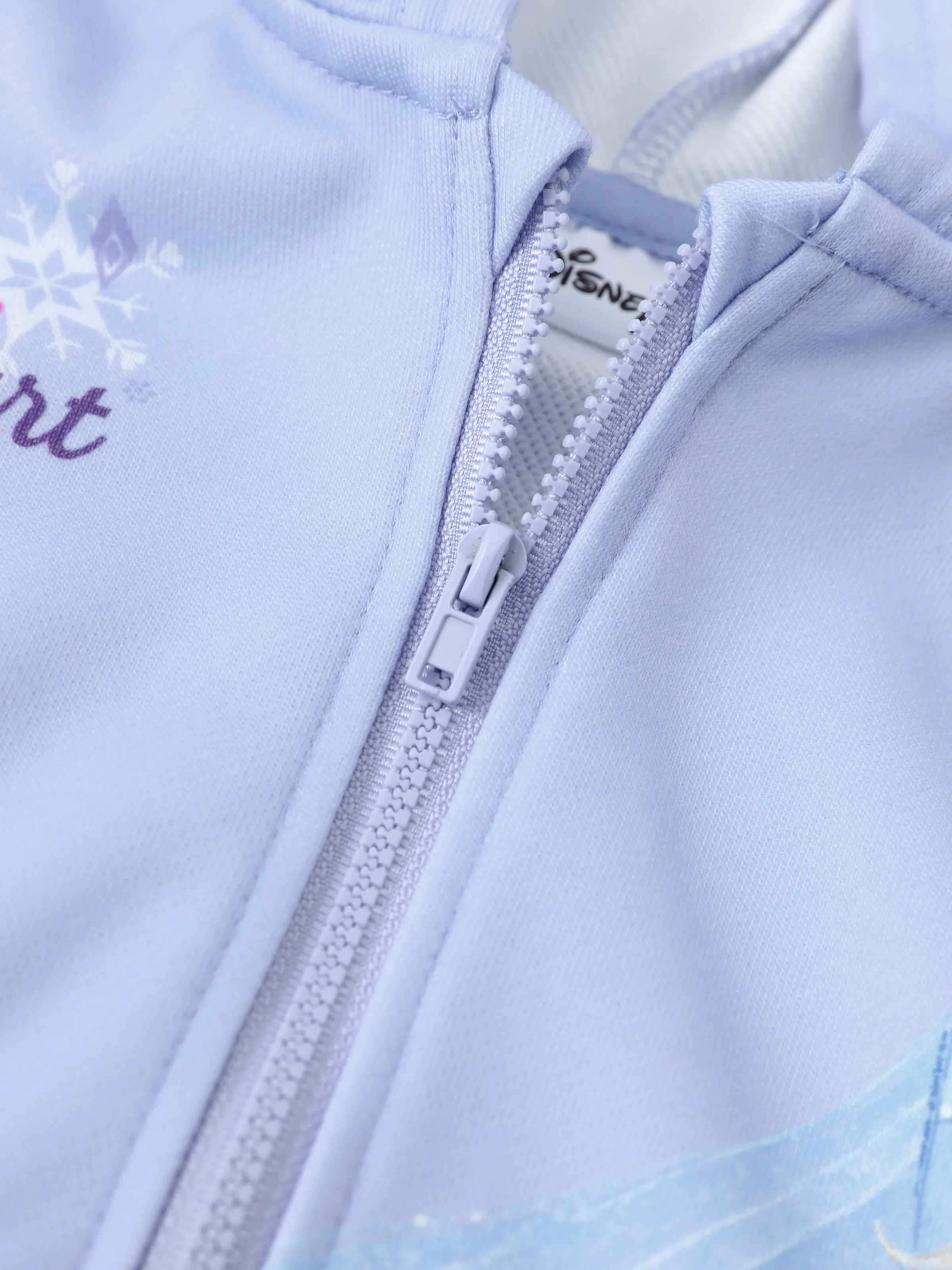 Disney Frozen Toddler Girl Elsa Front Zipper Closure and Kangaroo Pocket Hooded Jacket Blue - Image 4