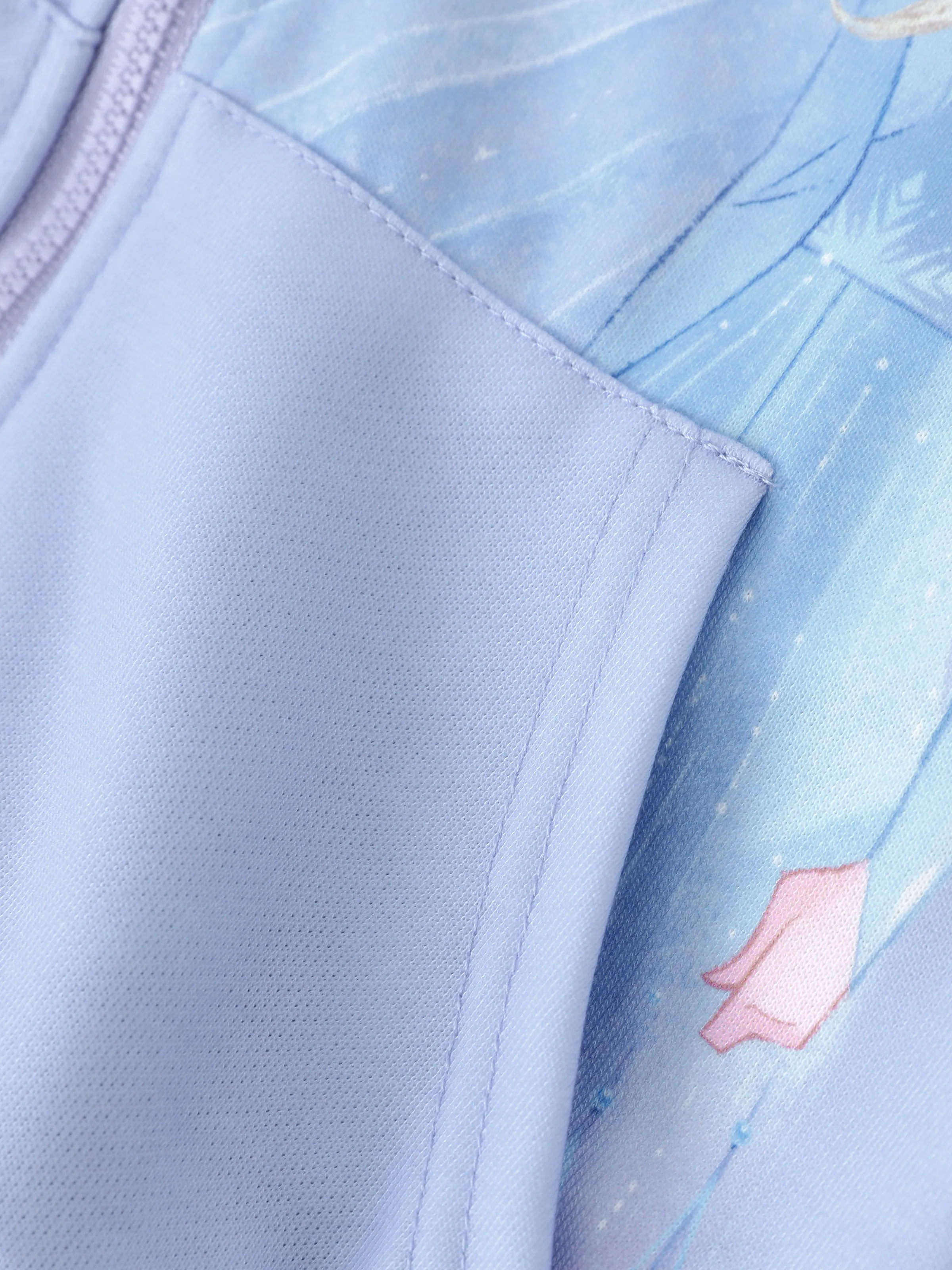 Disney Frozen Toddler Girl Elsa Front Zipper Closure and Kangaroo Pocket Hooded Jacket Blue - Image 6