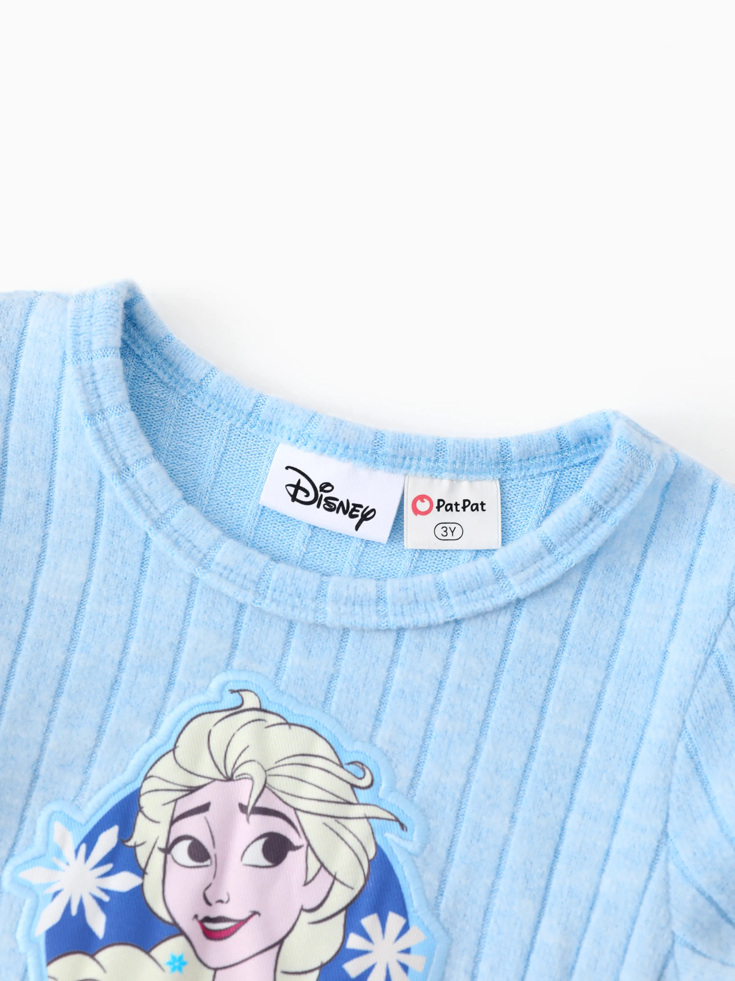 Disney Frozen Toddler Girl Elsa Ribbed Knitted Fabric Longsleeves Dress Blue - Image 3