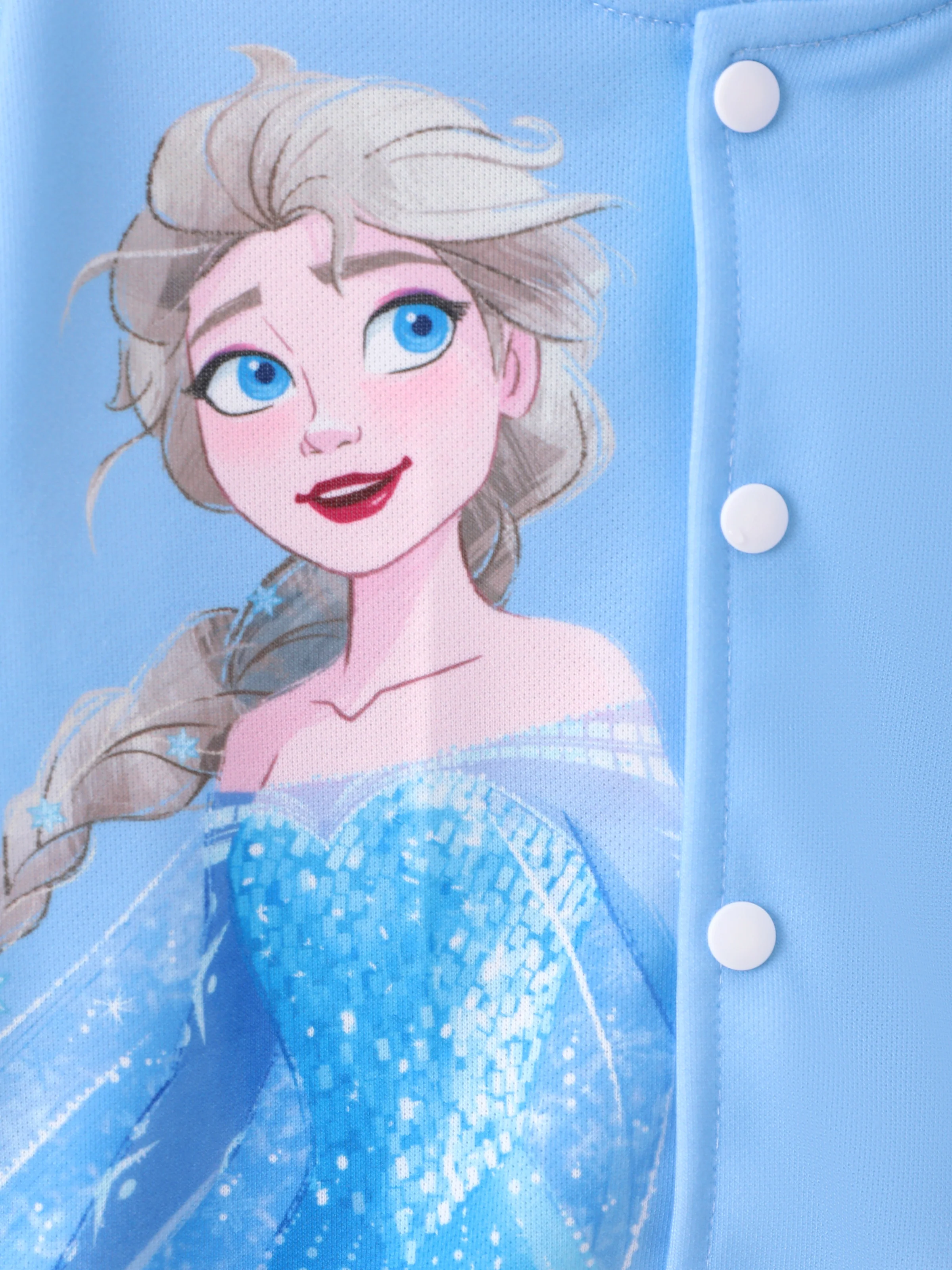 Disney Frozen Toddler Girl Elsa Snap Button Closure Colorblock Jacket Blue - Image 2