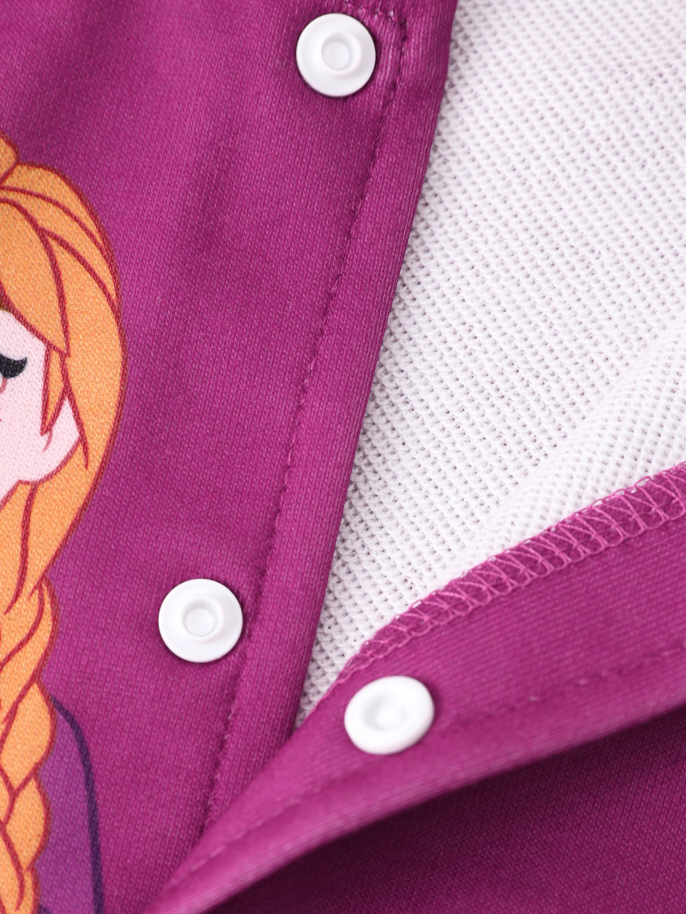 Disney Frozen Toddler Girl Elsa & Anna Snap Button Closure Colorblock Jacket Deep Magenta - Image 5