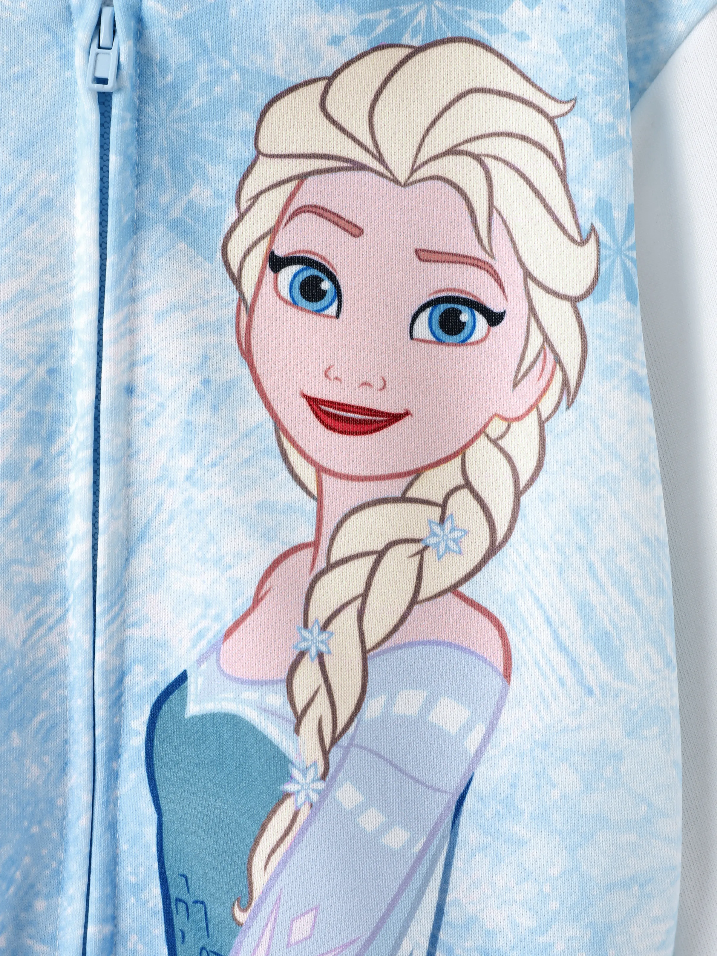 Disney Frozen Toddler Girl Elsa Snowflake Print Bomber Jacket Blue - Image 2