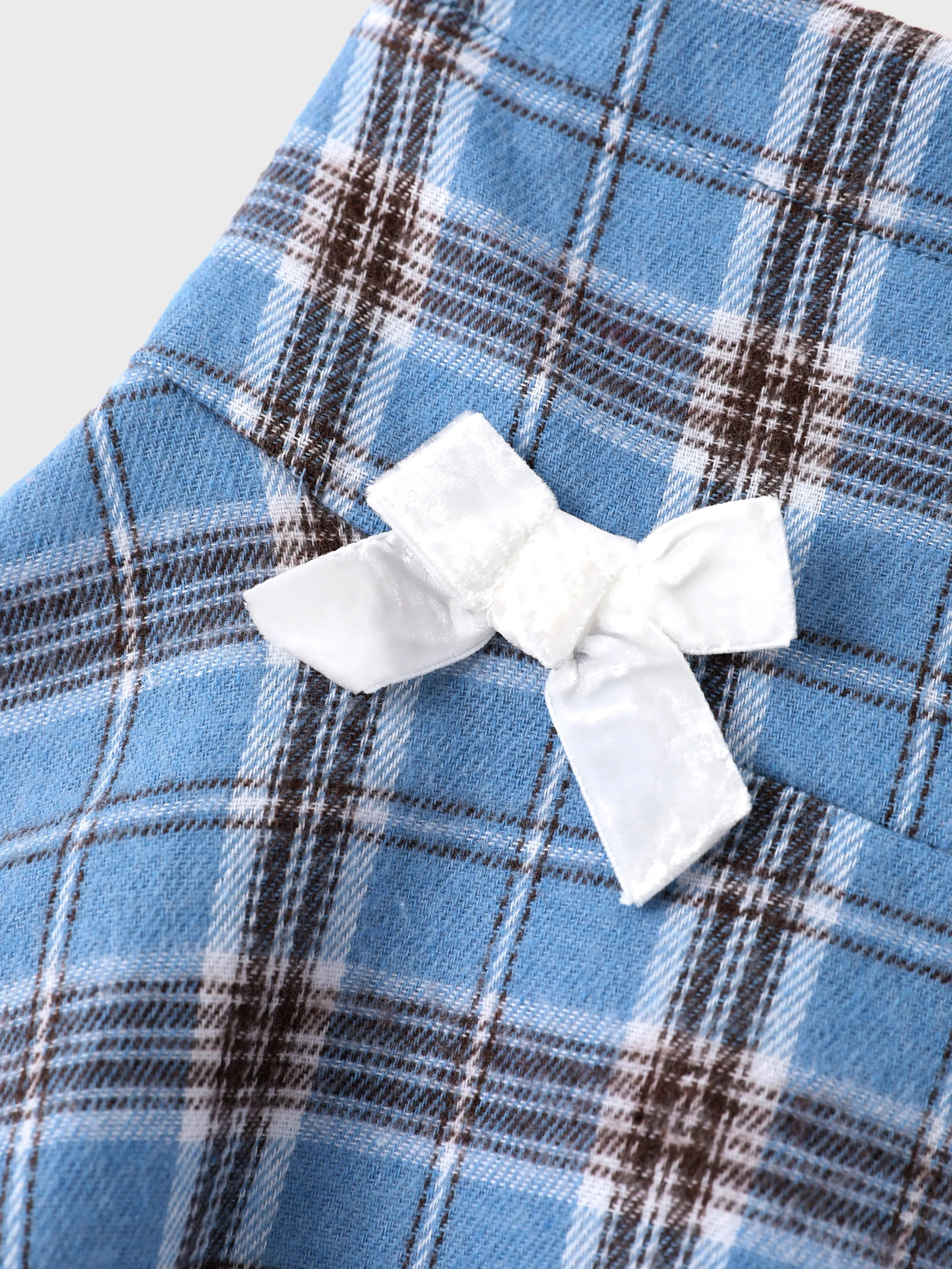 Disney Frozen Toddler Girl 2pcs Elsa Plaid Print with Bows Skirt Set White - Image 15