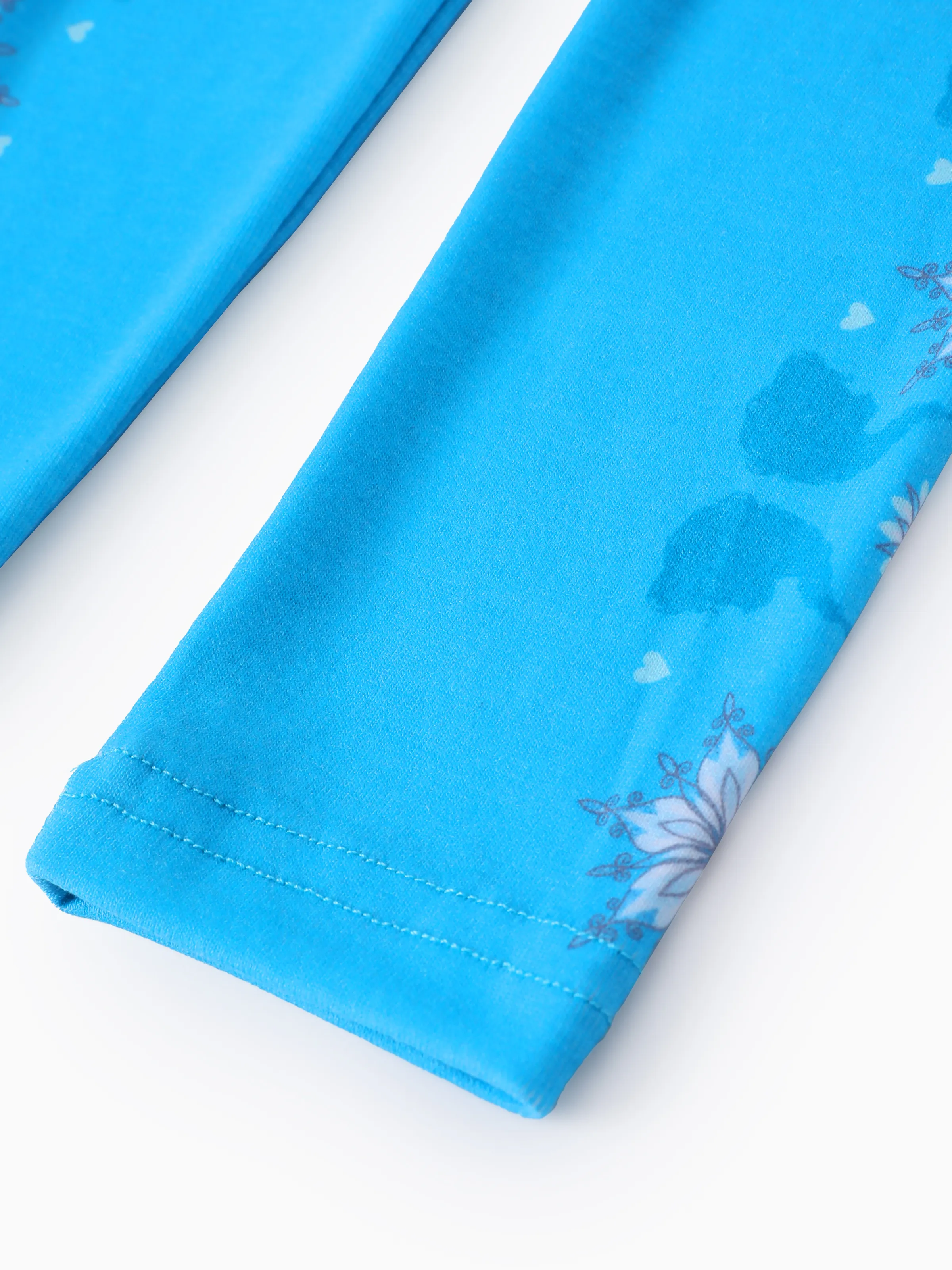 Disney Frozen Toddler Girl Elsa 2pcs Floral Flutter-sleeve Sweatshirt with Leggings Set Apricot - Image 9